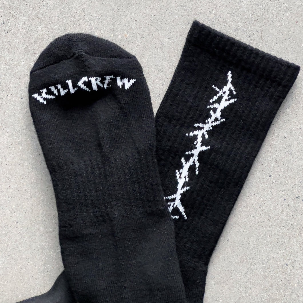 BARBWIRE HIGH SOCKS - BLACK