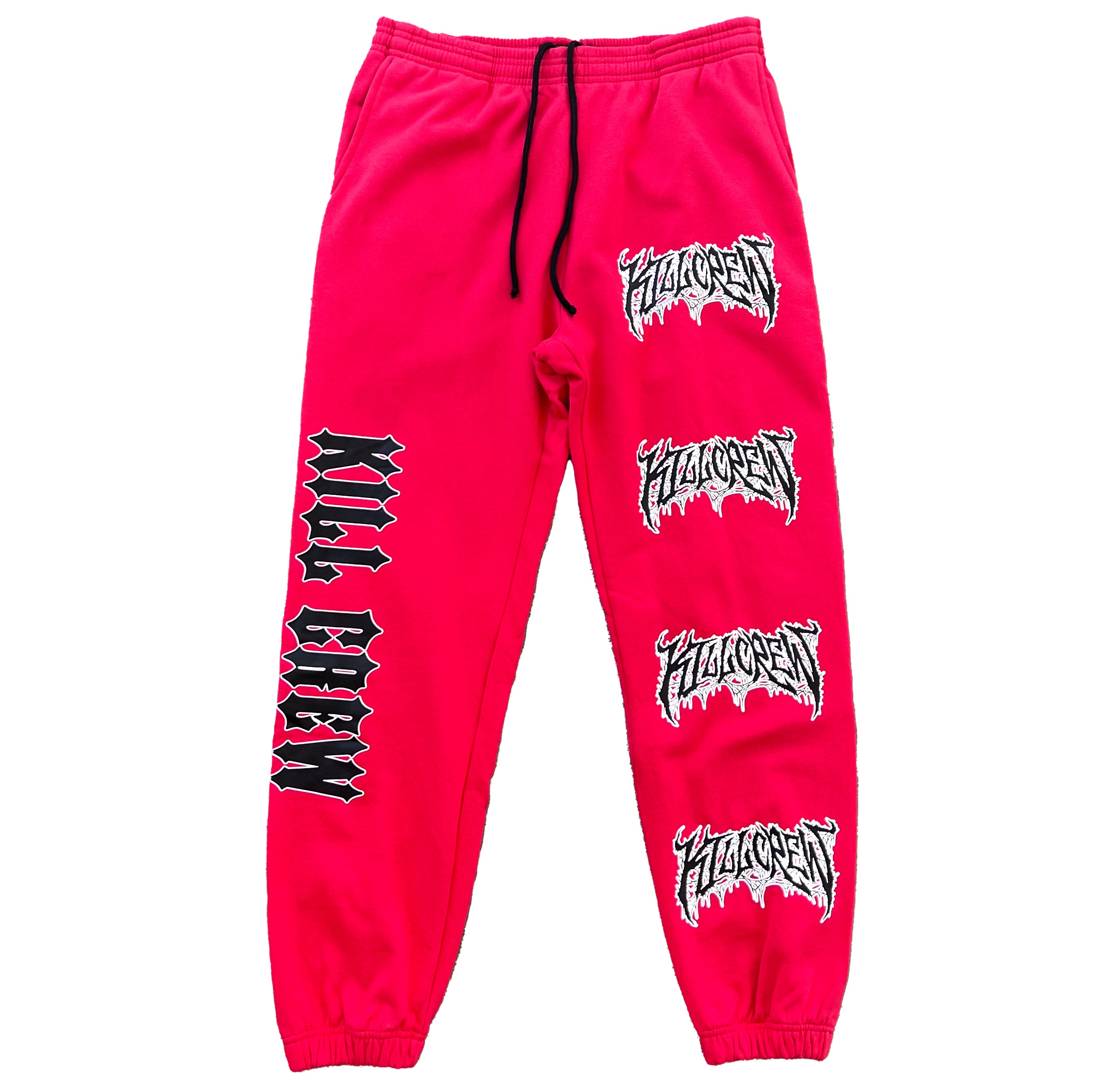 HEAVYWEIGHT LUX METAL SWEATPANTS - RED / BLACK