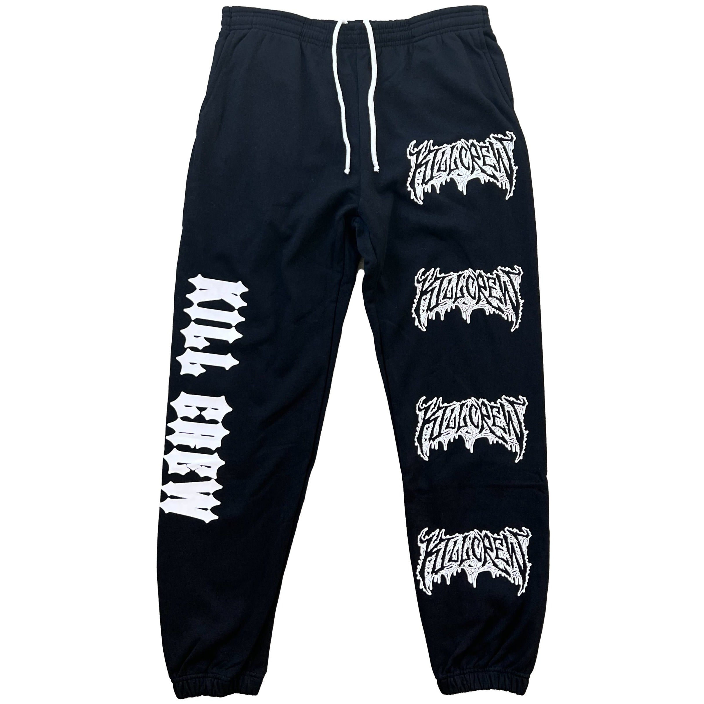 HEAVYWEIGHT LUX METAL SWEATPANTS - BLACK / WHITE