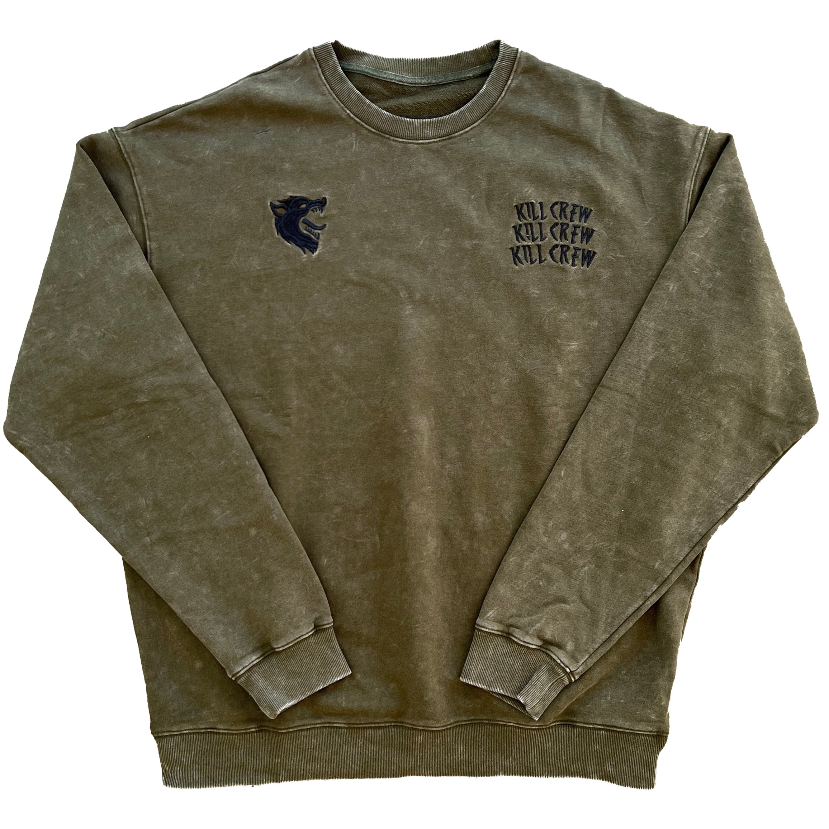 HEAVYWEIGHT LUX WOLF CREW NECK - OLIVE