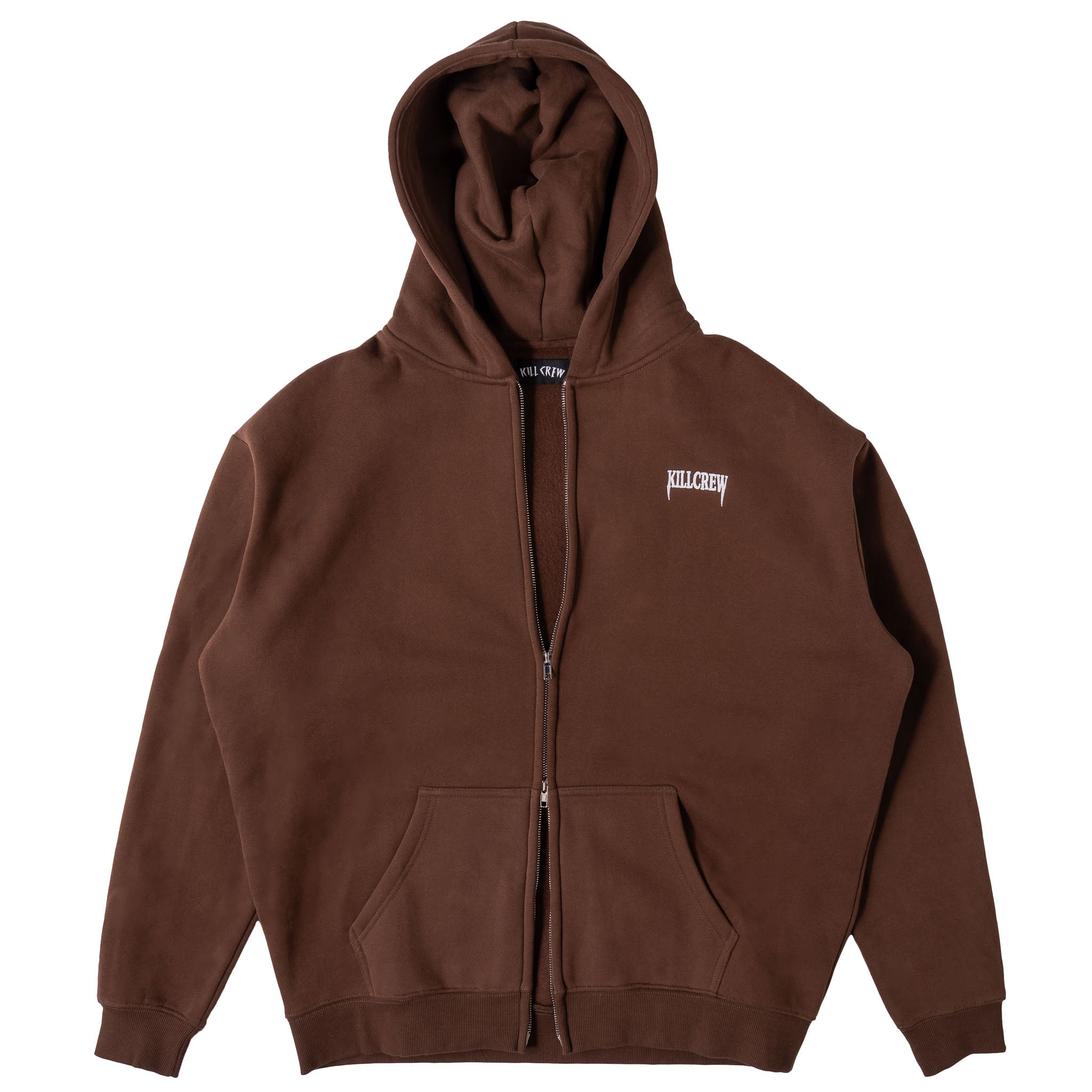 OVERSIZED LUX SIMPLE ZIP UP - BROWN