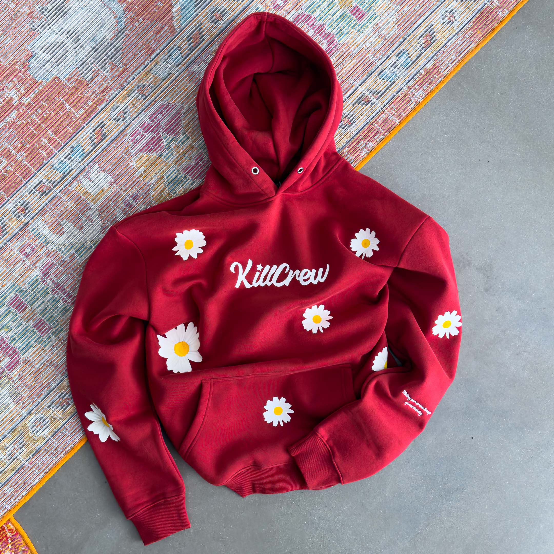 OVERSIZED LUX DAISY HOODIE - RED