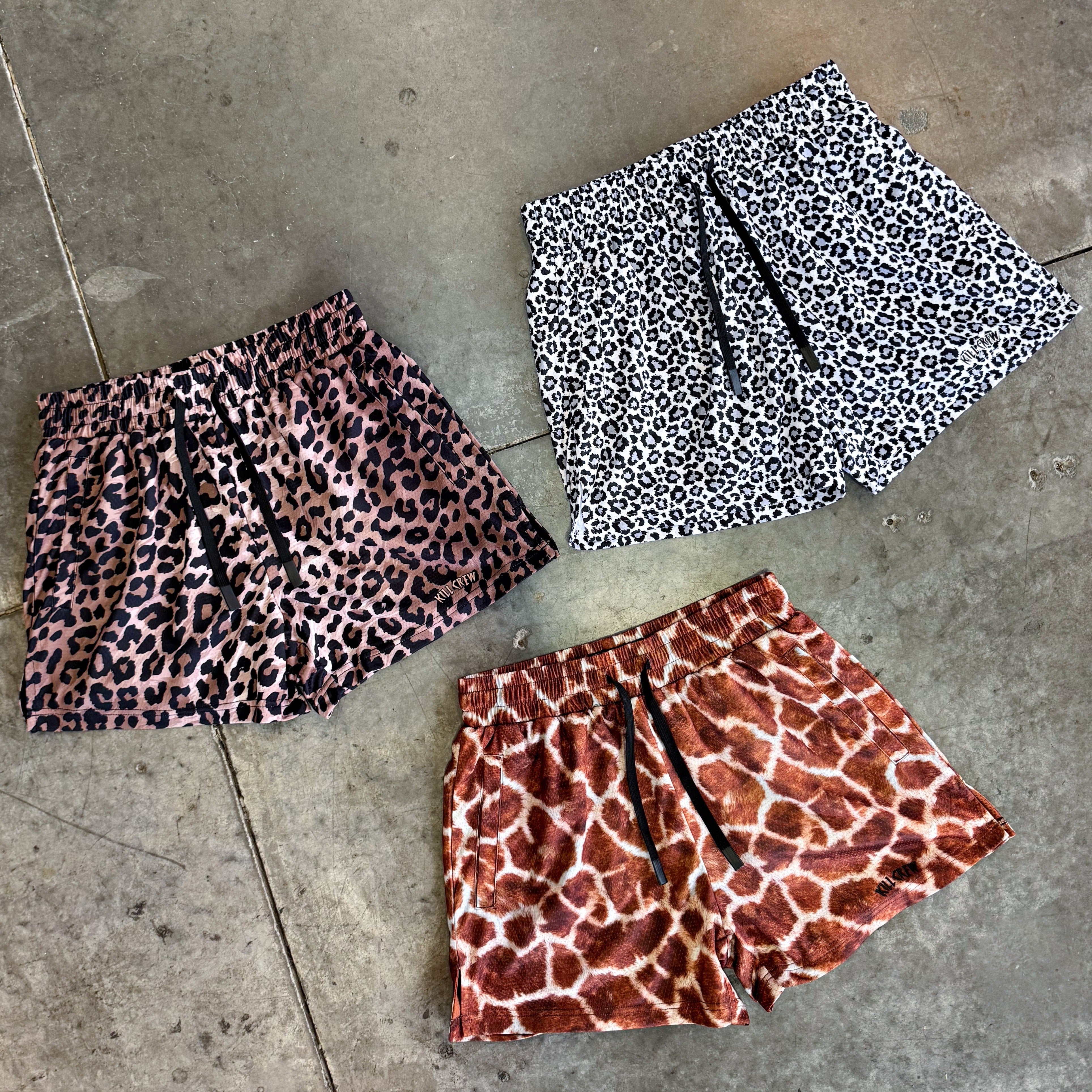 MUAY THAI SHORTS (MID THIGH CUT) - LEOPARD