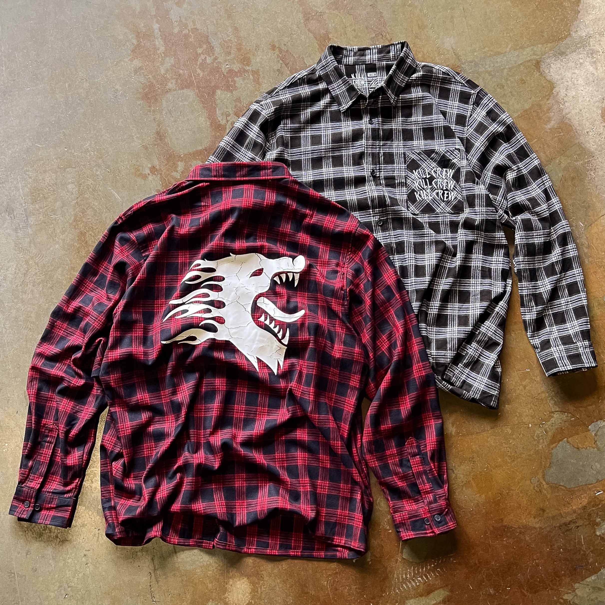 WAR WOLF FLANNEL - RED