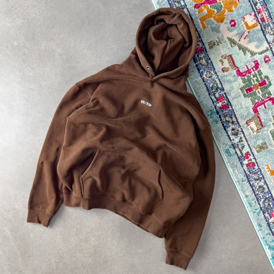 OVERSIZED LUX SIMPLE HOODIE - BROWN