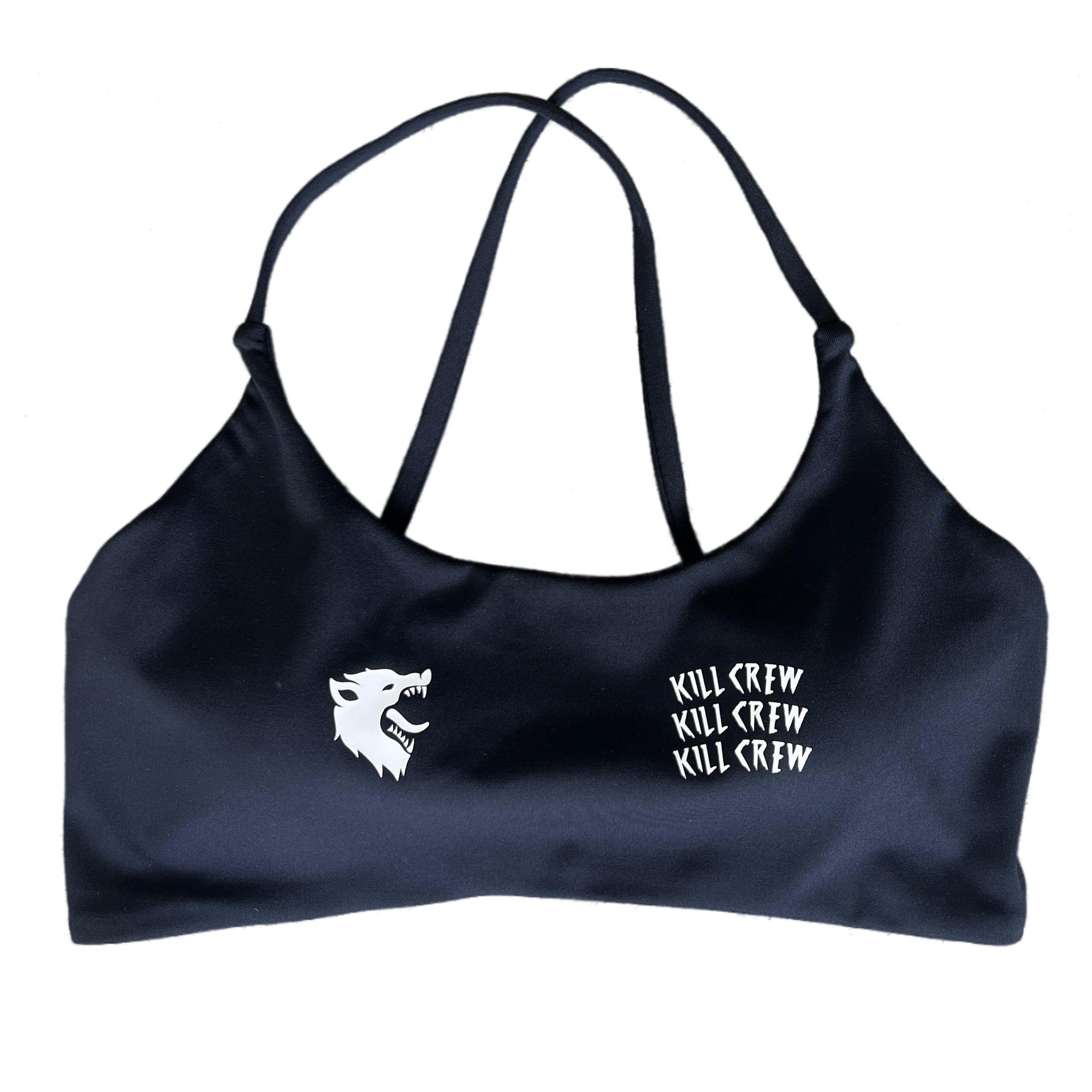 WOLF LOW SUPPORT SPORTS BRA -  BLACK / WHITE