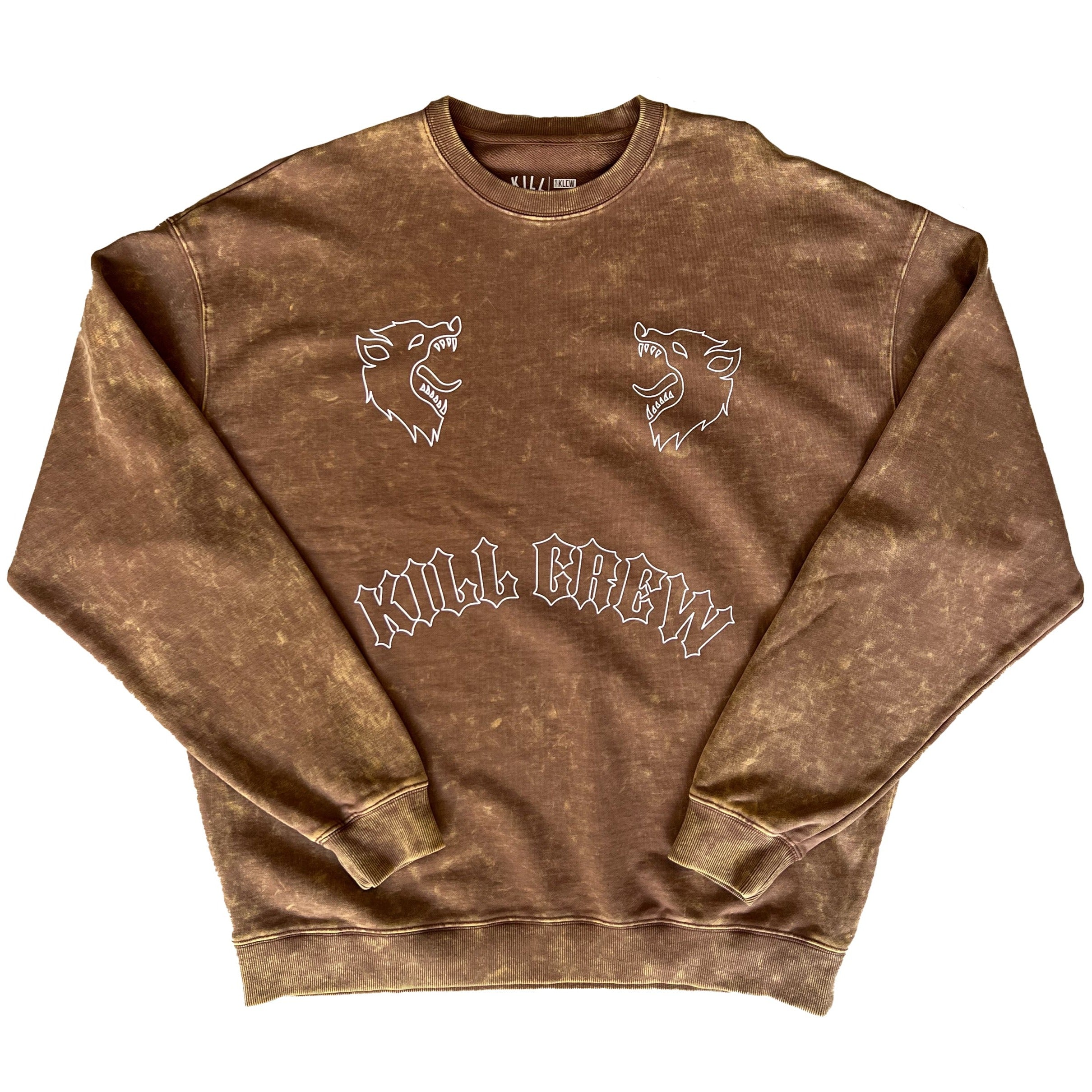 HEAVYWEIGHT LUX TWO WOLVES CREW NECK - BROWN