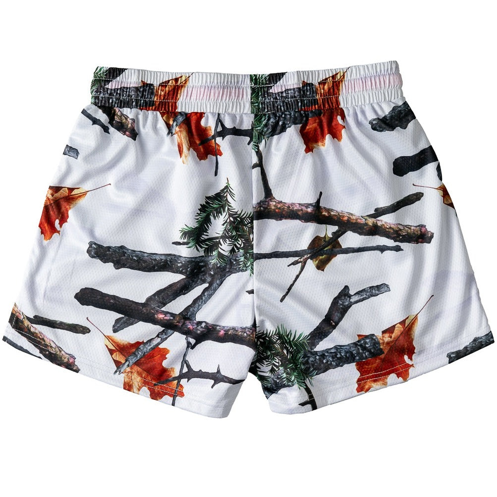 MUAY THAI SHORTS (MID THIGH CUT) - WHITE CAMO