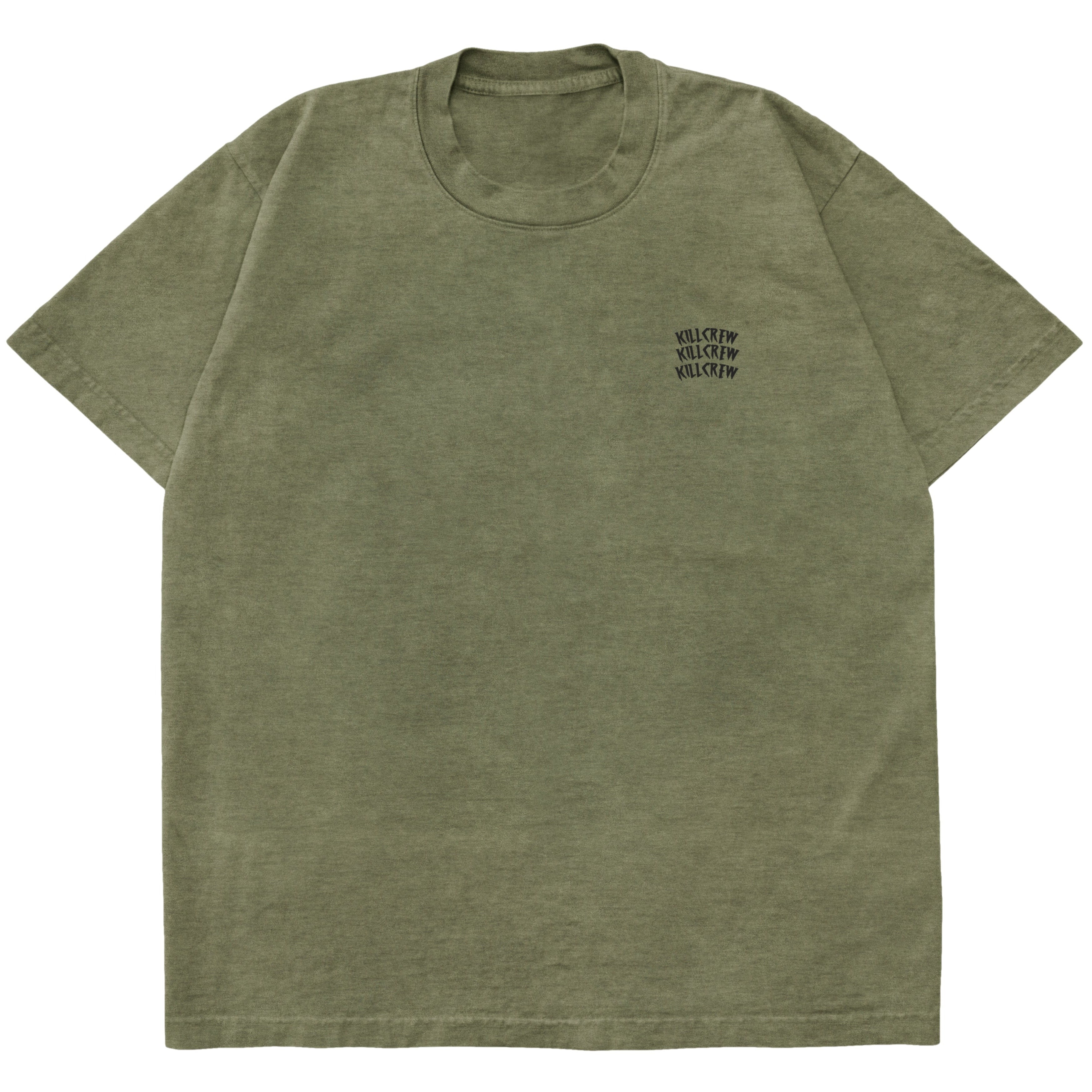 OVERSIZED WAR WOLF T-SHIRT - OLIVE