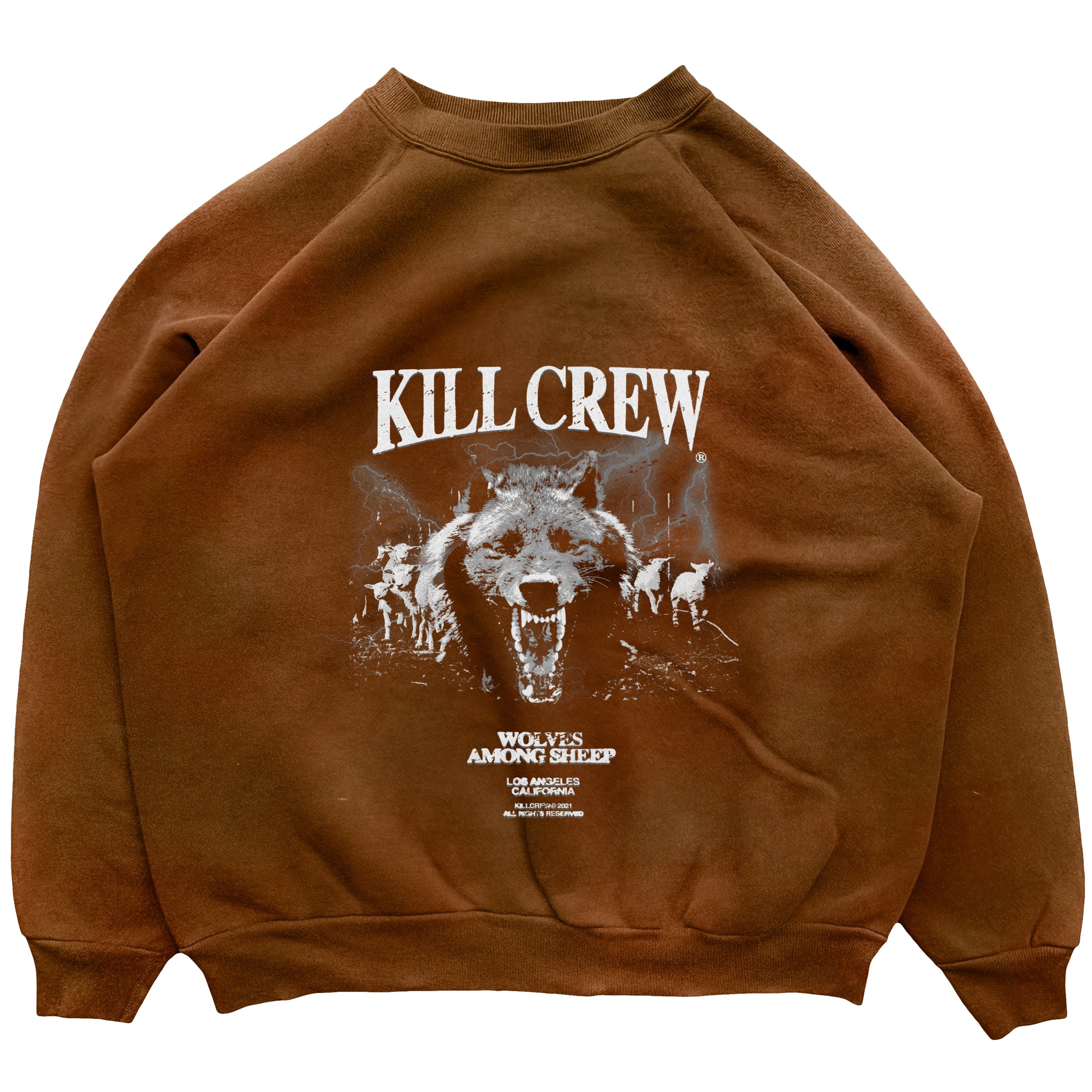 OVERSIZED LUX MIDST OF WOLVES CREW NECK - BROWN