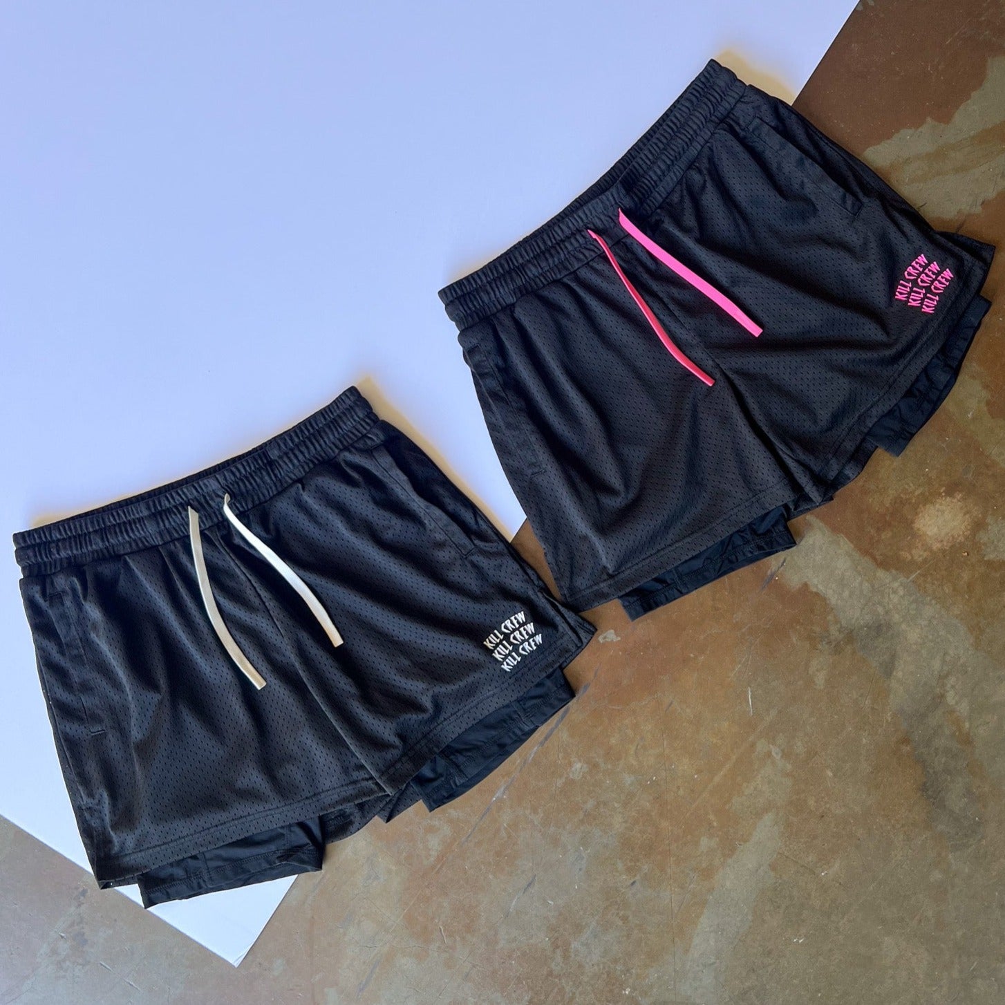 TRAINING SHORT WITH LINER - BLACK / WHITE