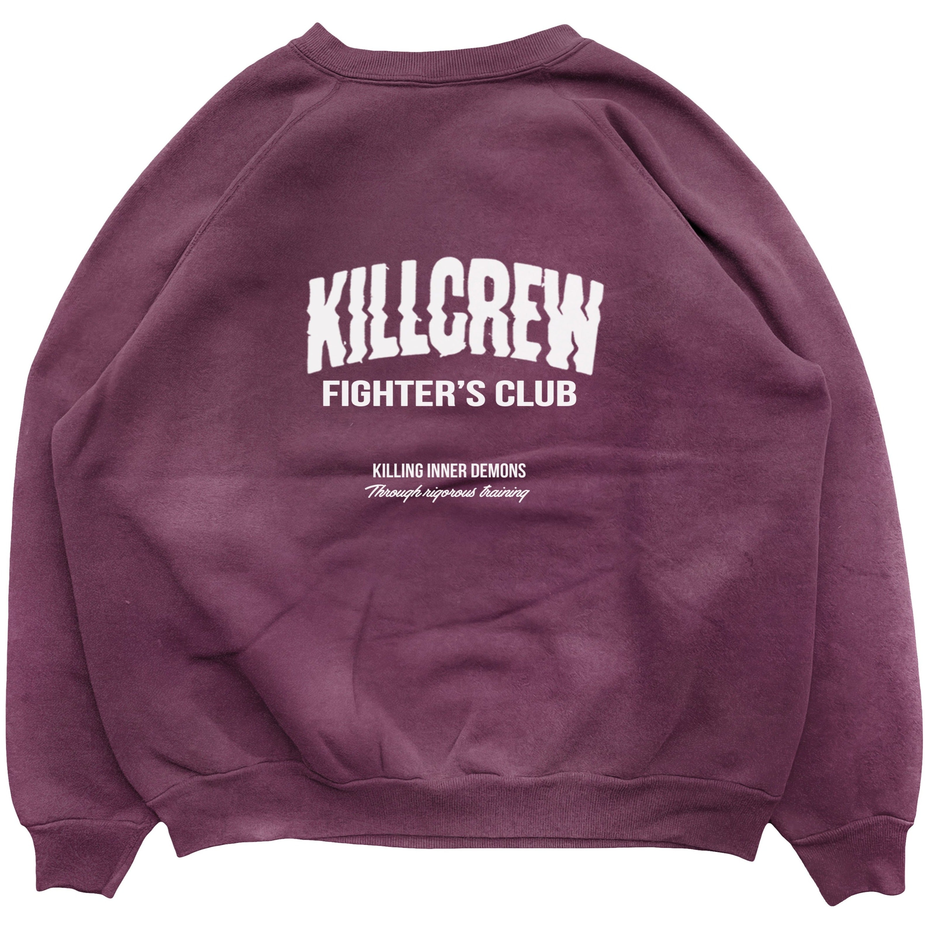 OVERSIZED LUX RIGOROUS TRAINING CREW NECK - BURGUNDY / WHITE