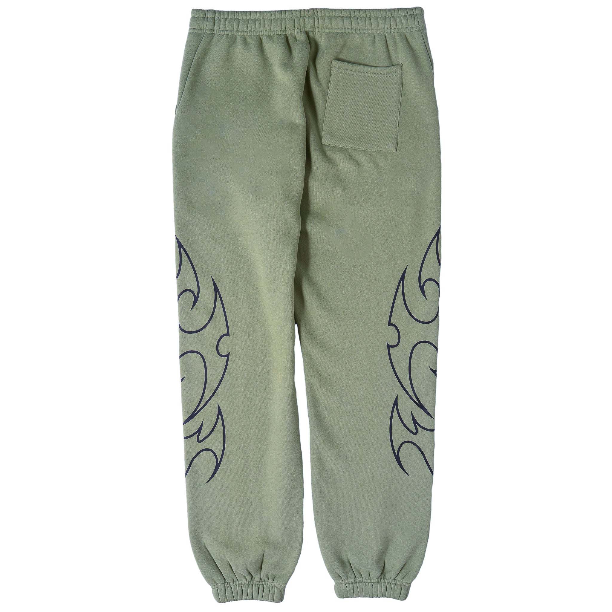 OVERSIZED LUX TRIBAL SWEATPANTS - GREEN / BLACK