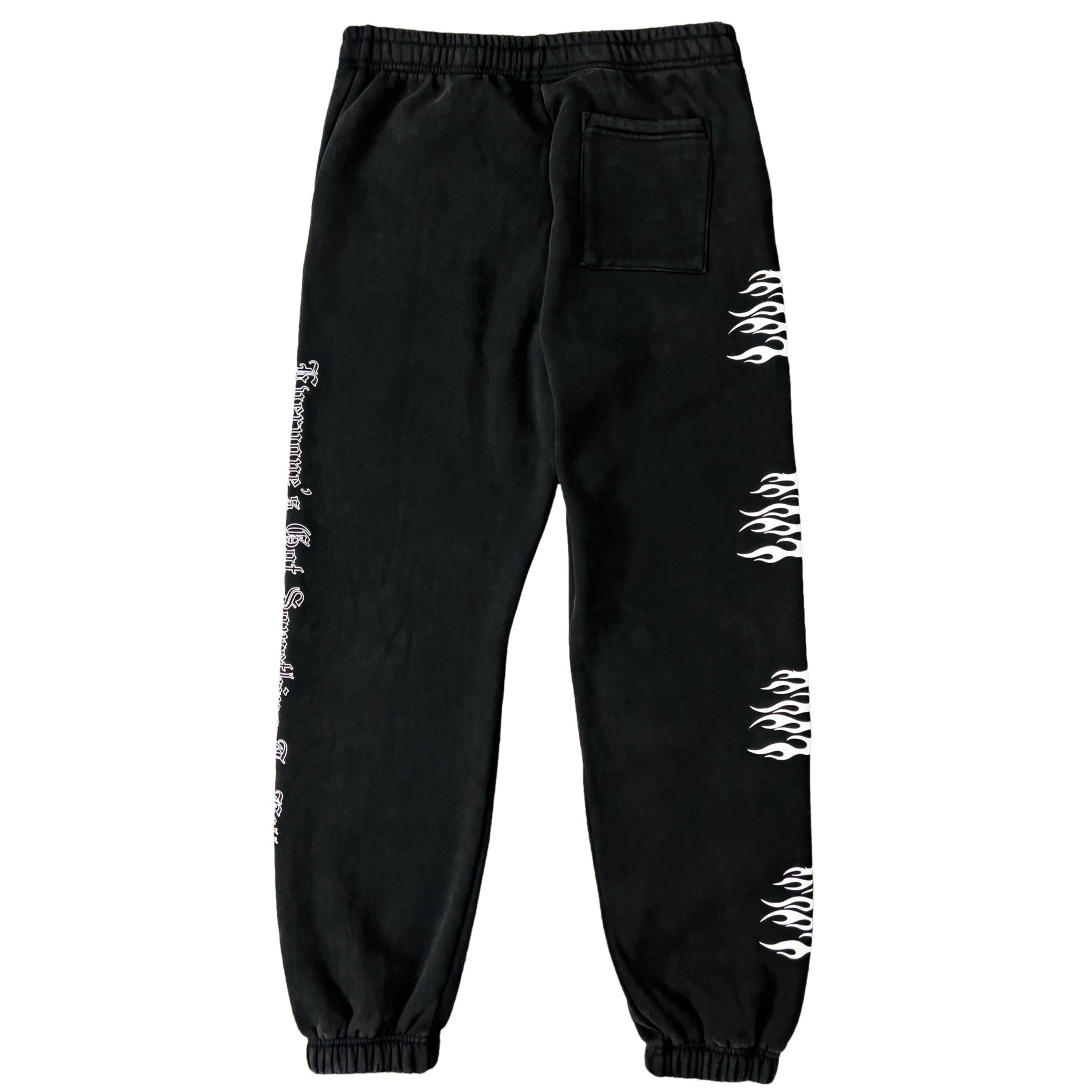 HEAVYWEIGHT LUX WAR WOLF SWEATPANTS - BLACK