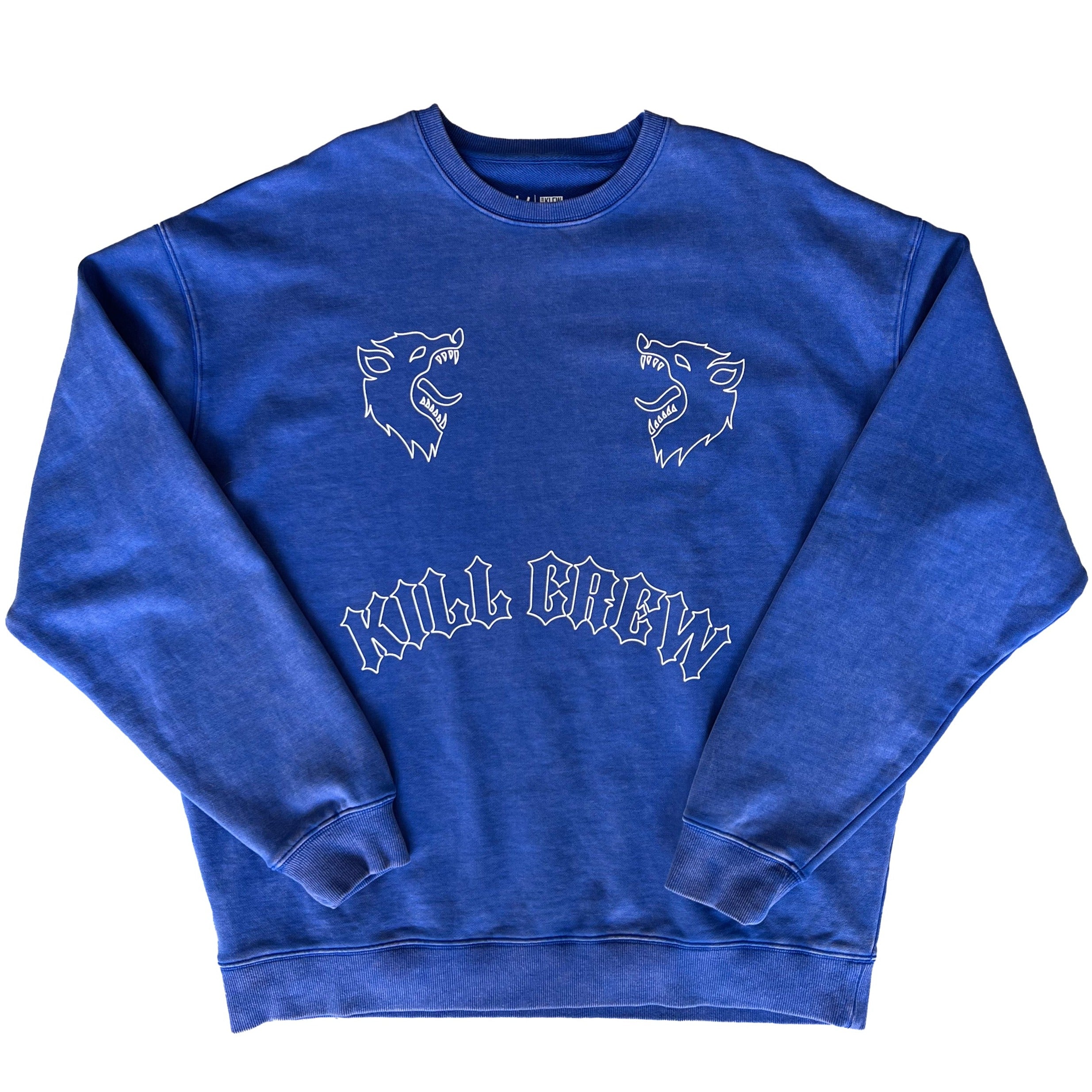 HEAVYWEIGHT LUX TWO WOLVES CREW NECK - BLUE