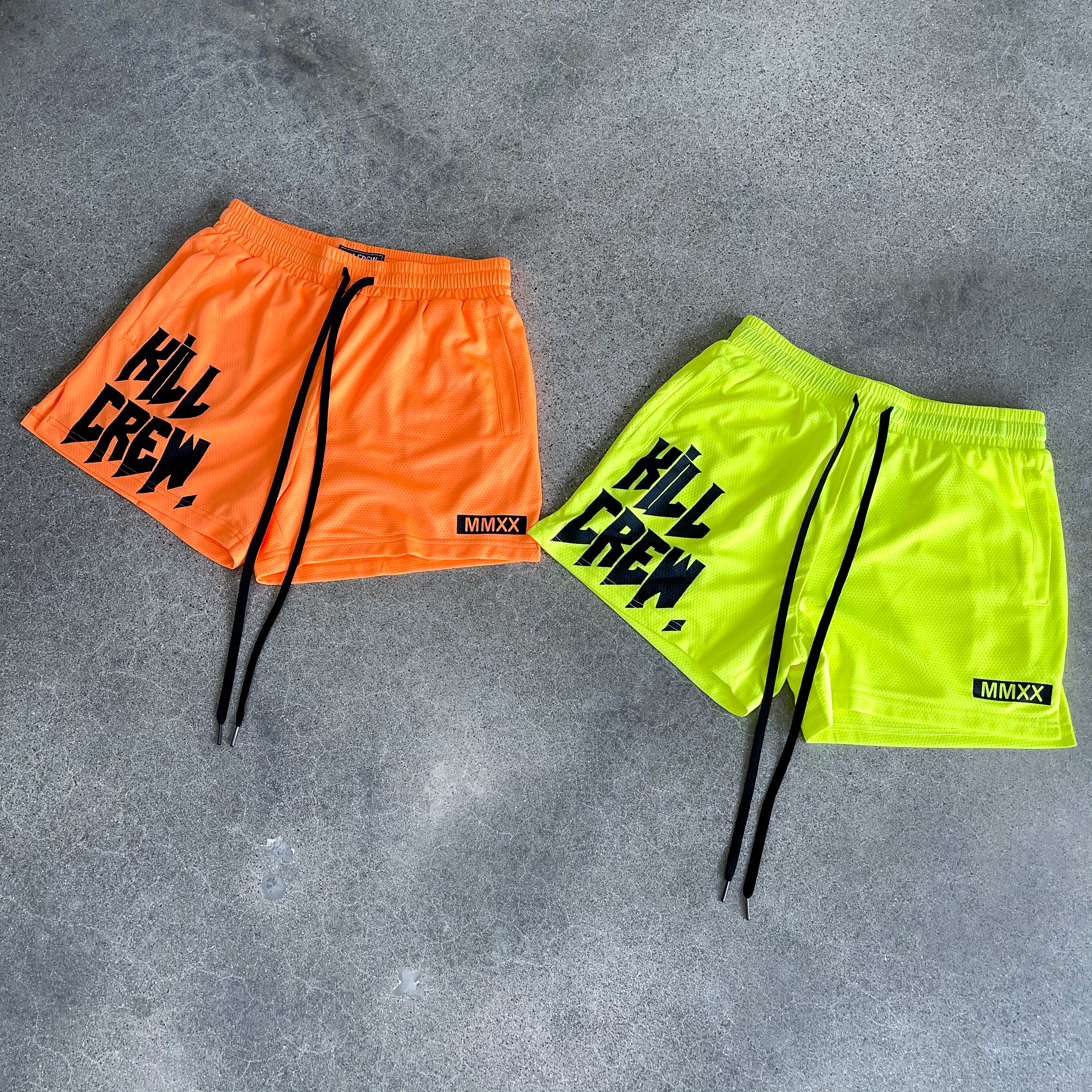 MUAY THAI SHORTS (MID THIGH CUT) - ORANGE