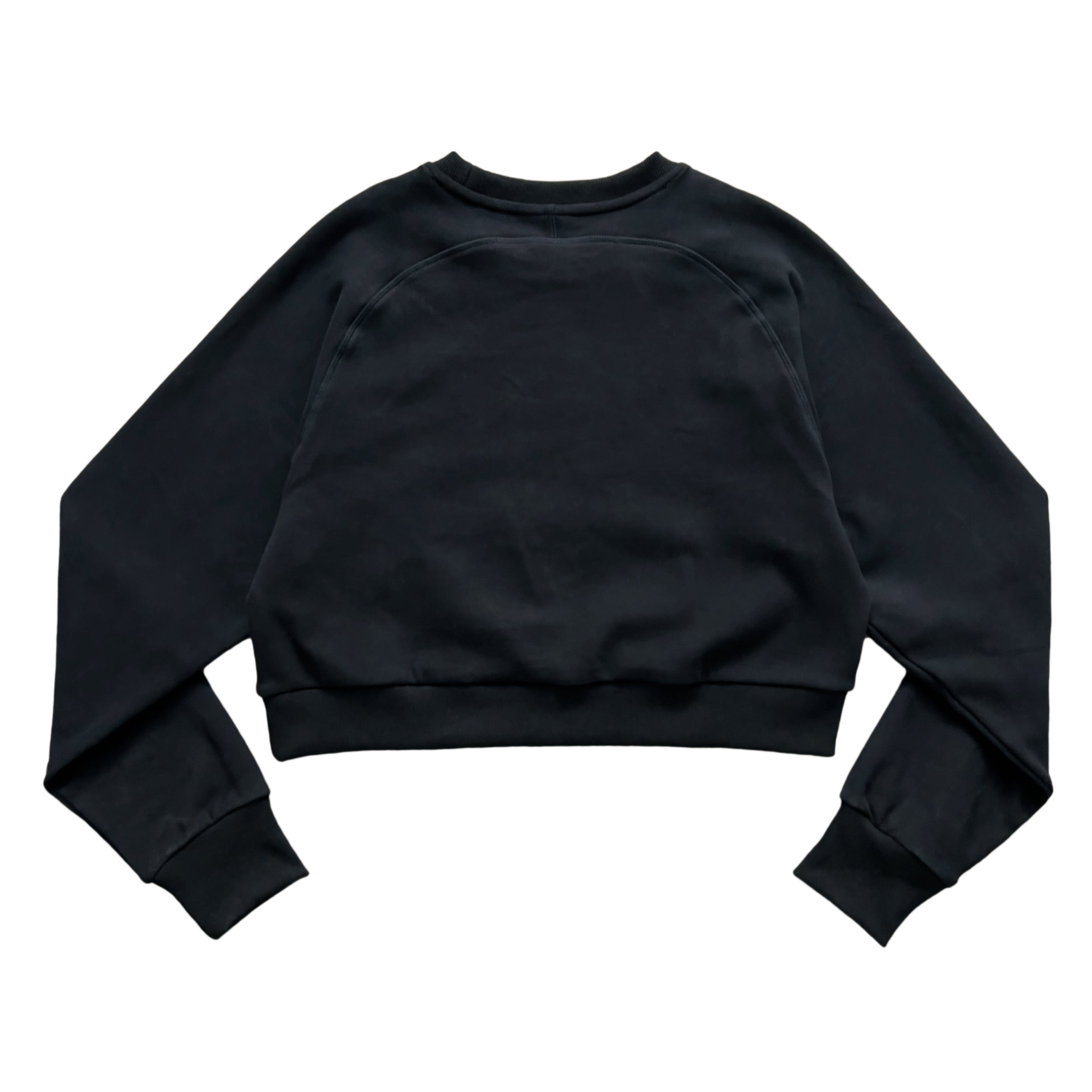 SCRIPT CROP CREW NECK - BLACK