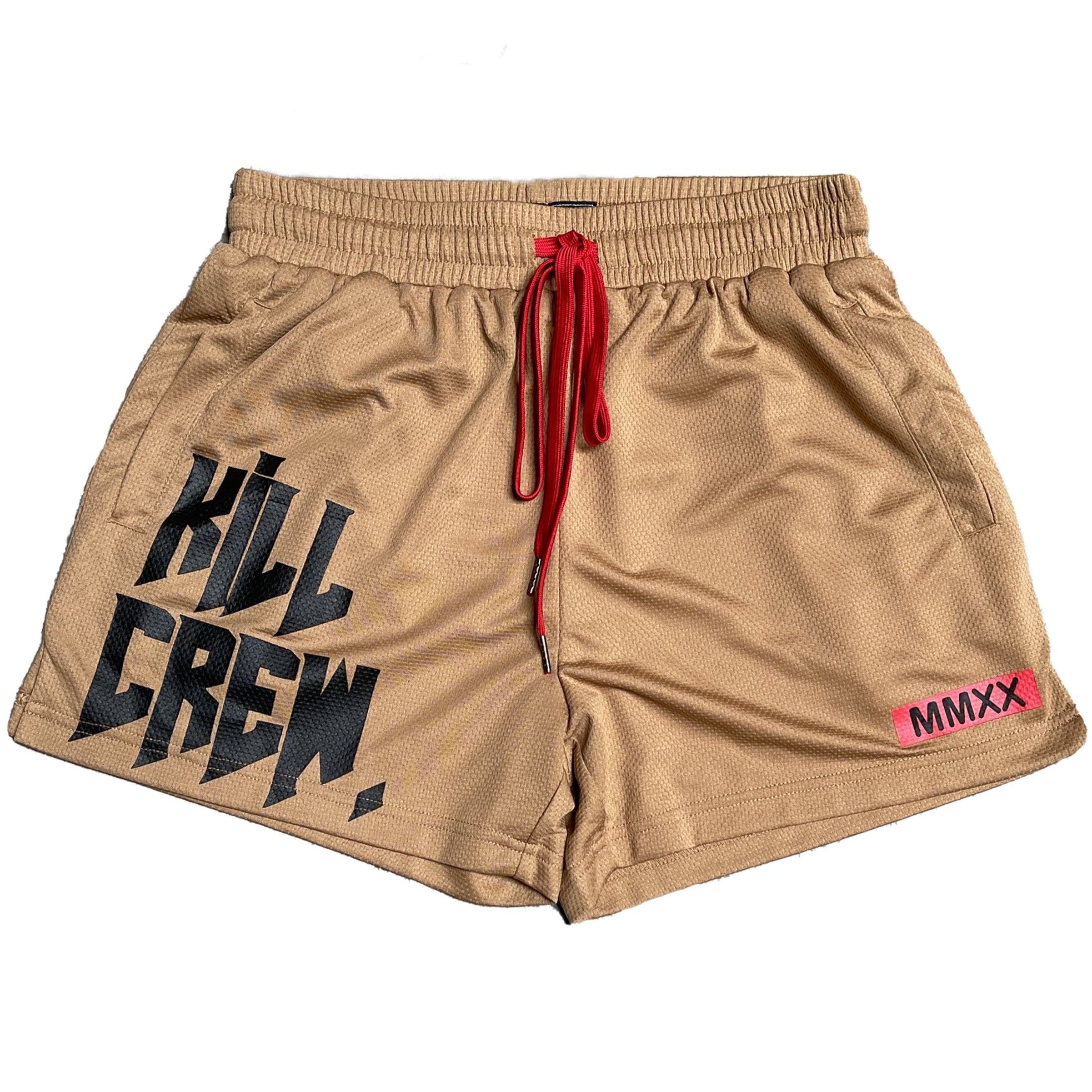 MUAY THAI SHORTS (MID THIGH CUT) - SAND