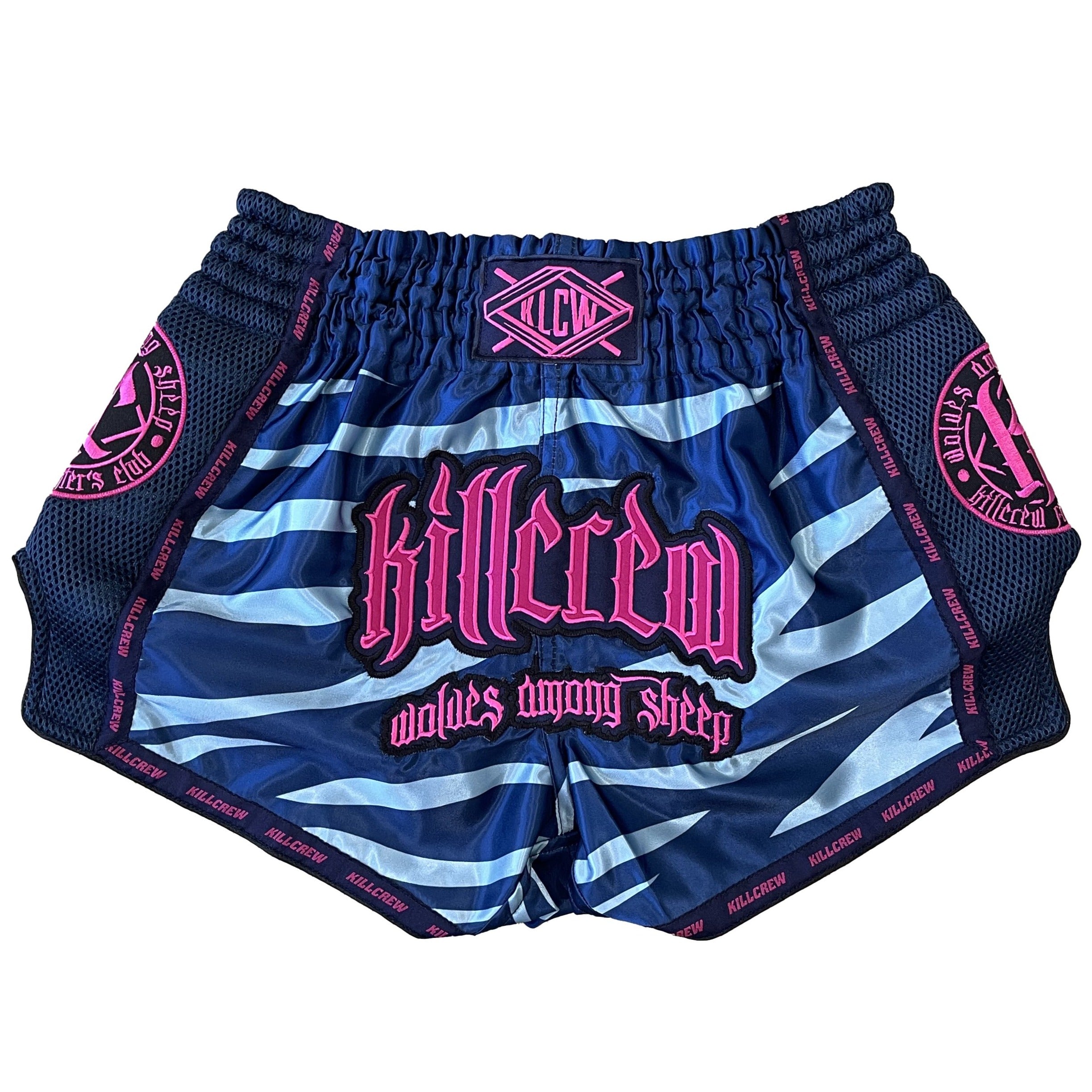 MUAY THAI FIGHT SHORTS -  TIGER PINK / BLUE