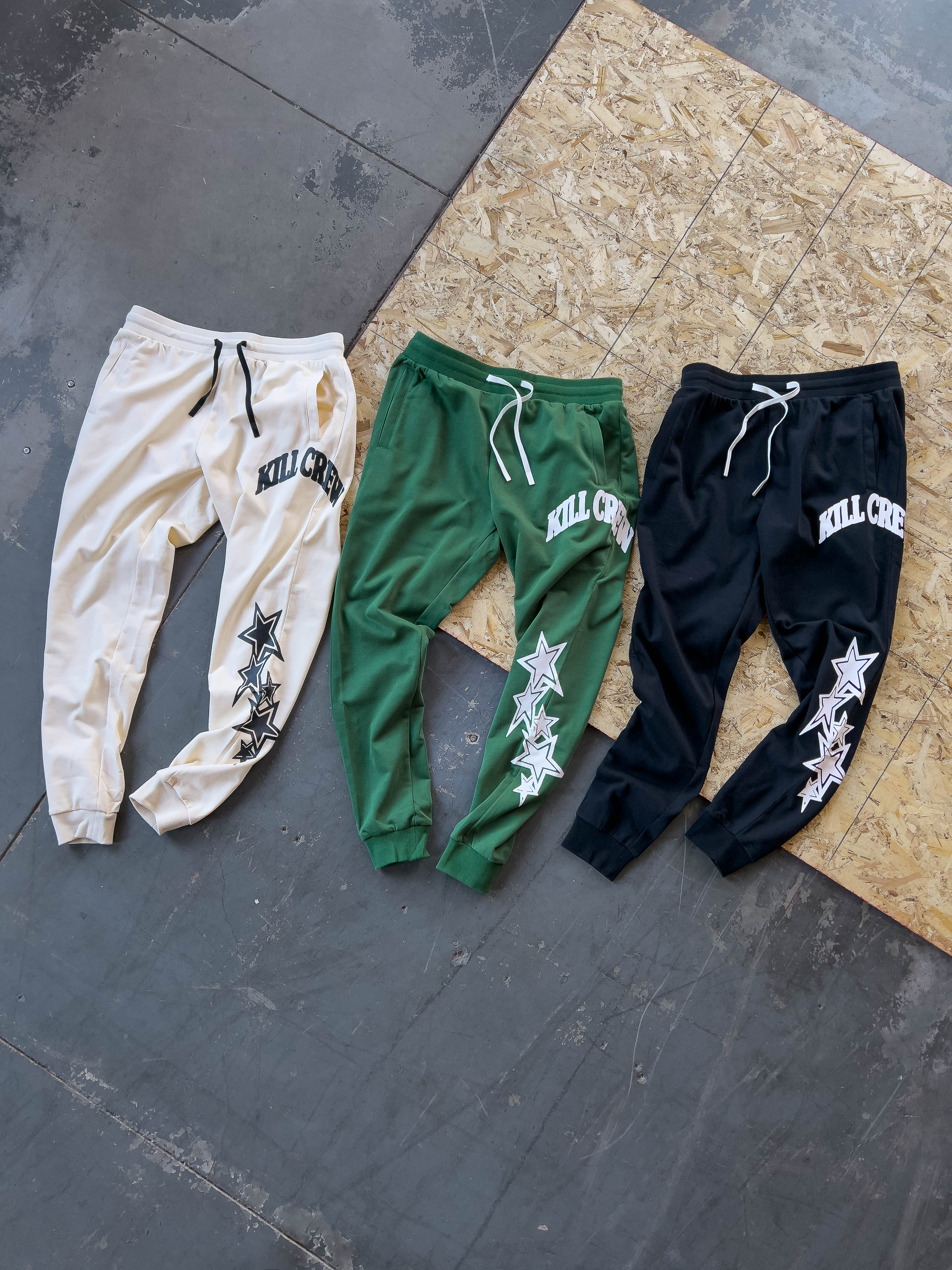 STAR BOY JOGGERS - BLACK / WHITE