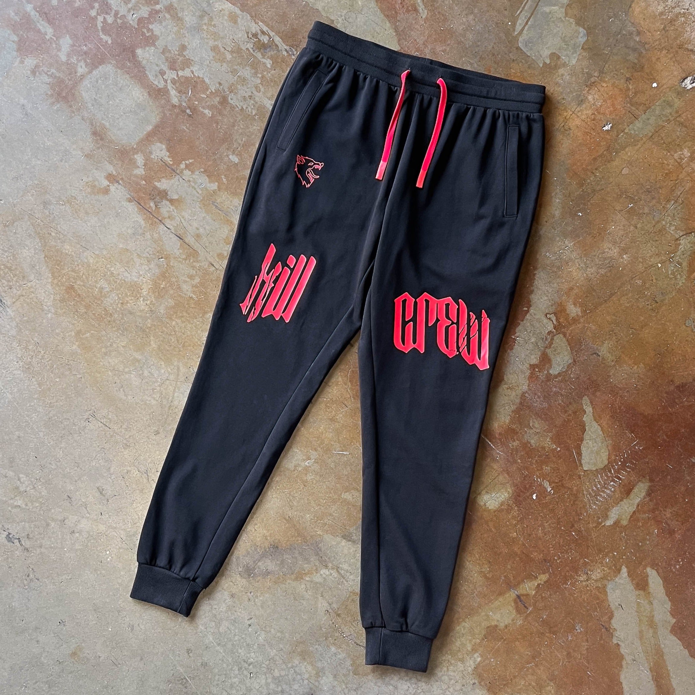 SCAR JOGGERS - BLACK / RED