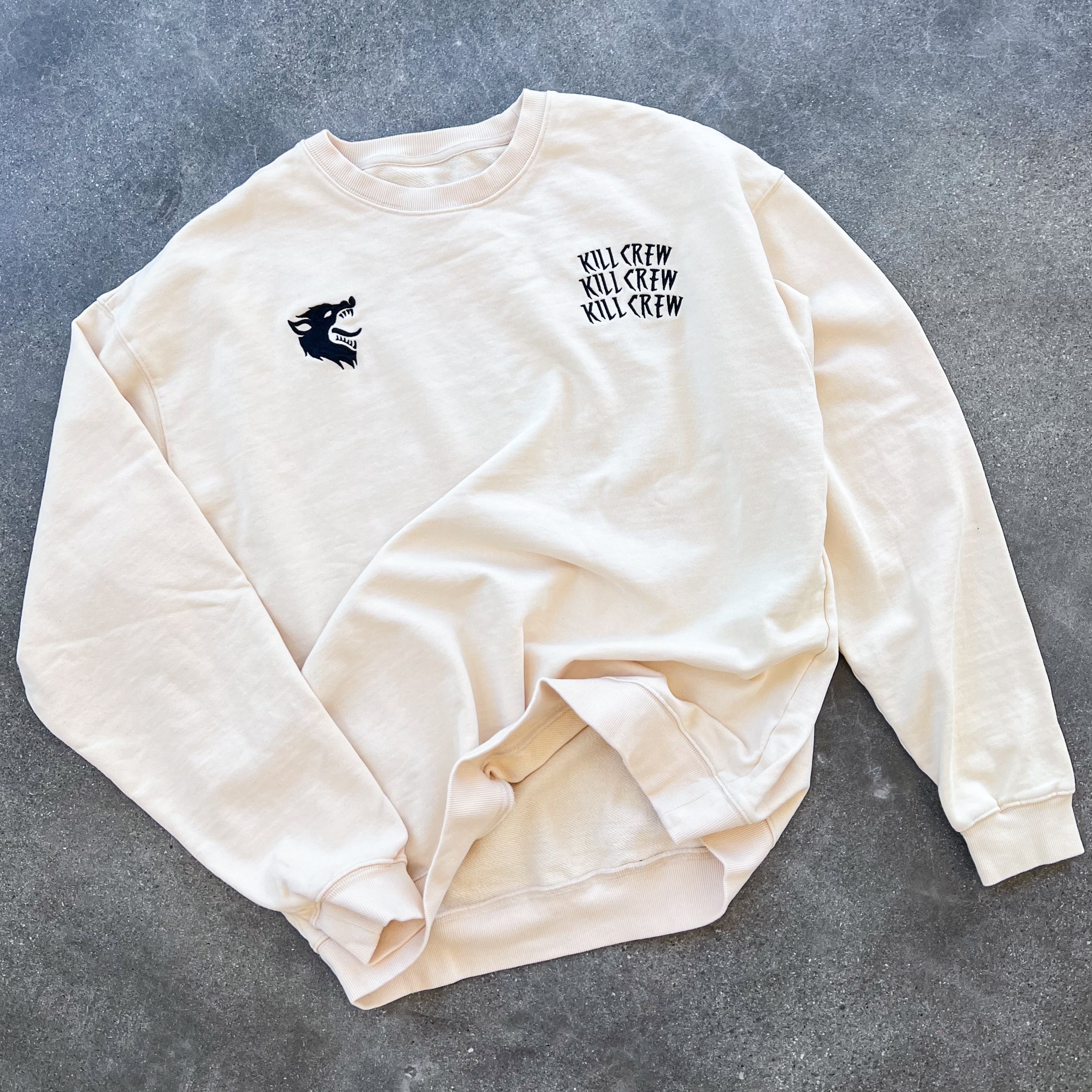 HEAVYWEIGHT LUX WOLF CREW NECK - CREAM