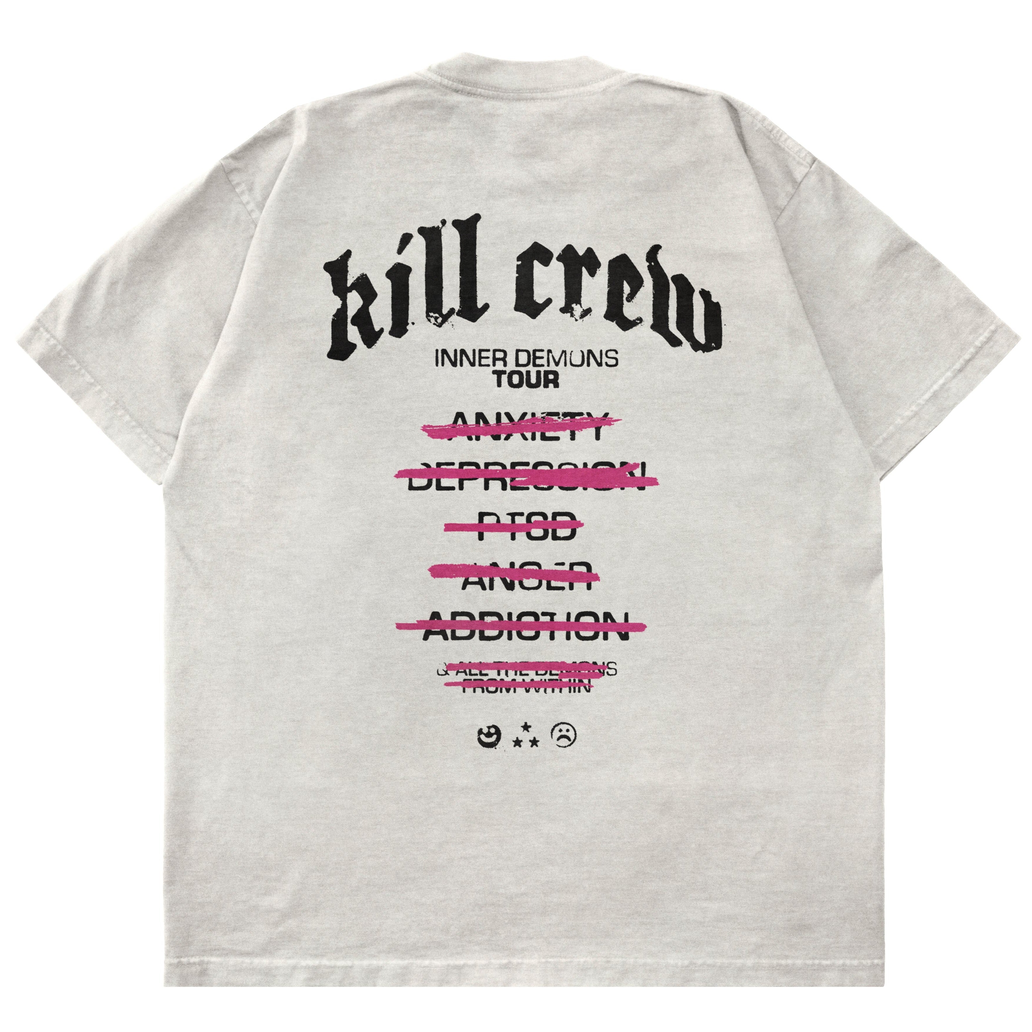 OVERSIZED INNER DEMONS TOUR T-SHIRT - CREAM