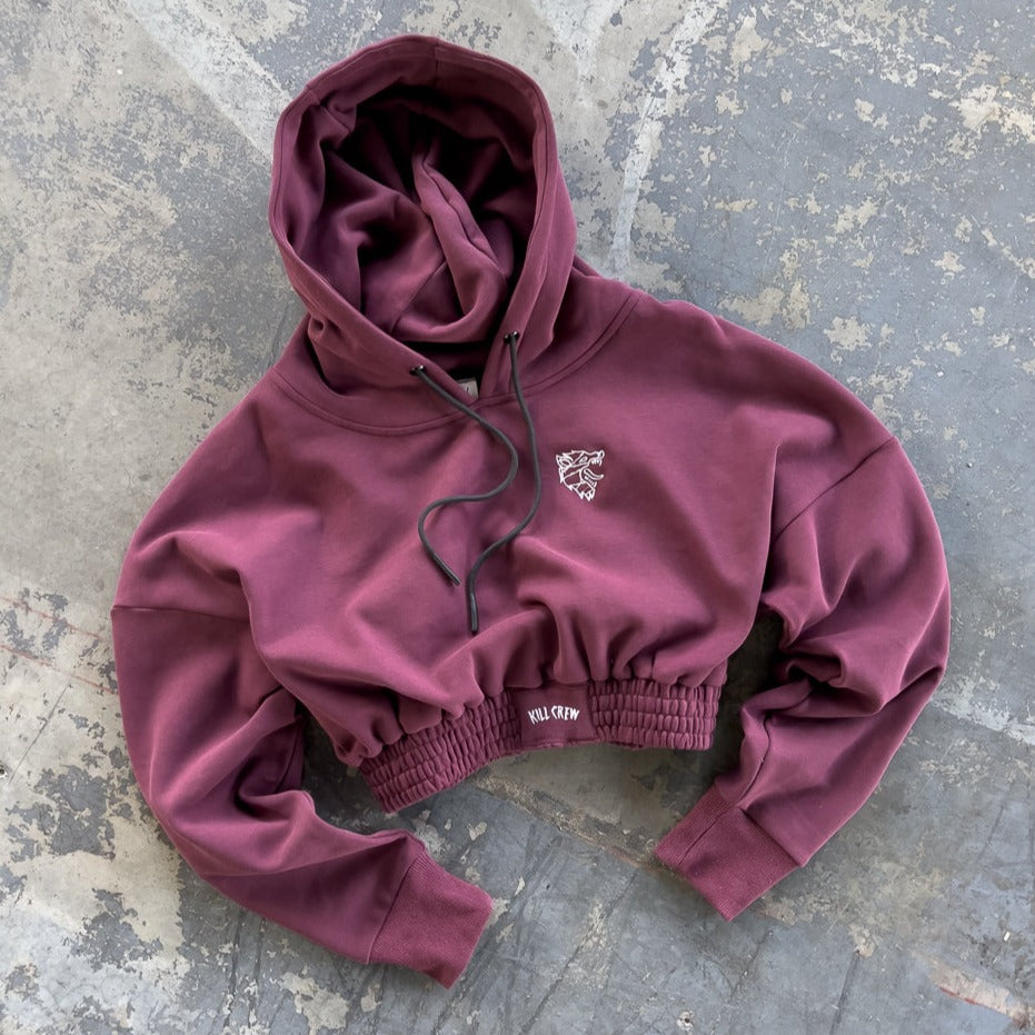 KILL CREW CROP HOODIE - MAROON