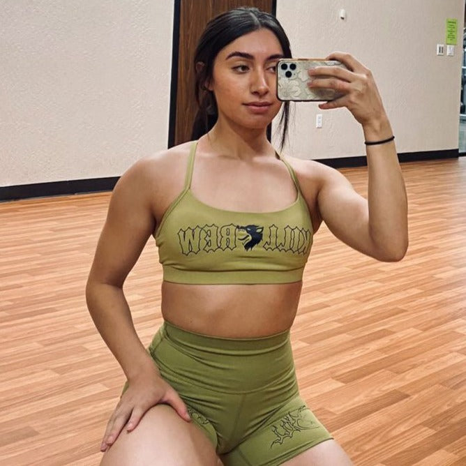 CLASSIC SPORTS BRA - OLIVE / BLACK