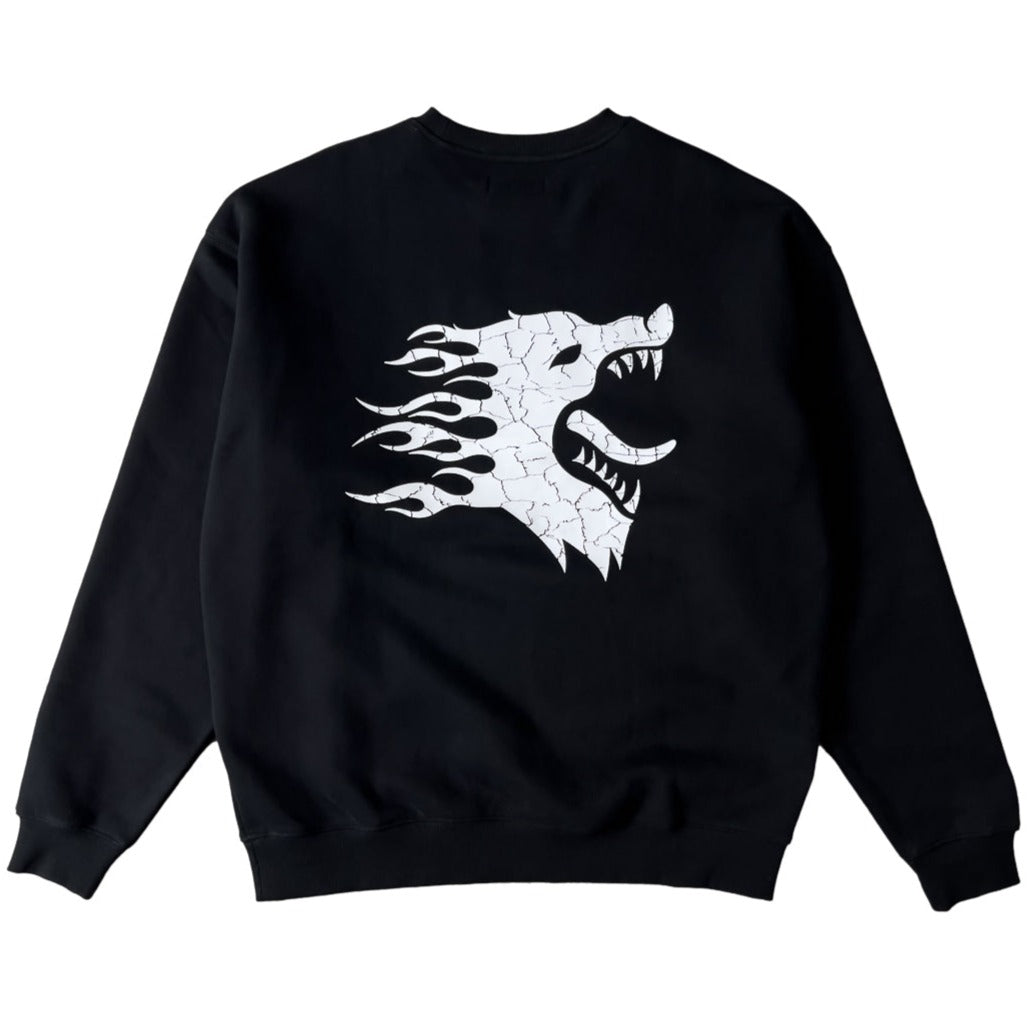 HEAVYWEIGHT LUX WAR WOLF CREW NECK - BLACK / WHITE