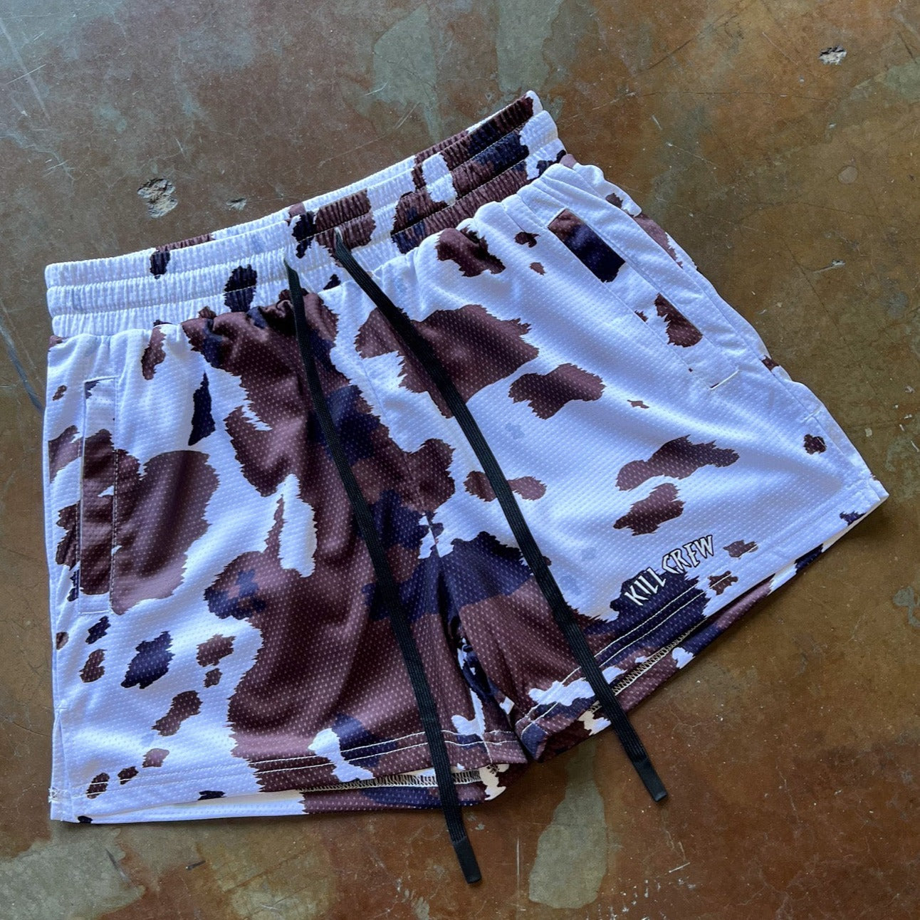 MOO THAI SHORTS (MID THIGH CUT) - BROWN COW