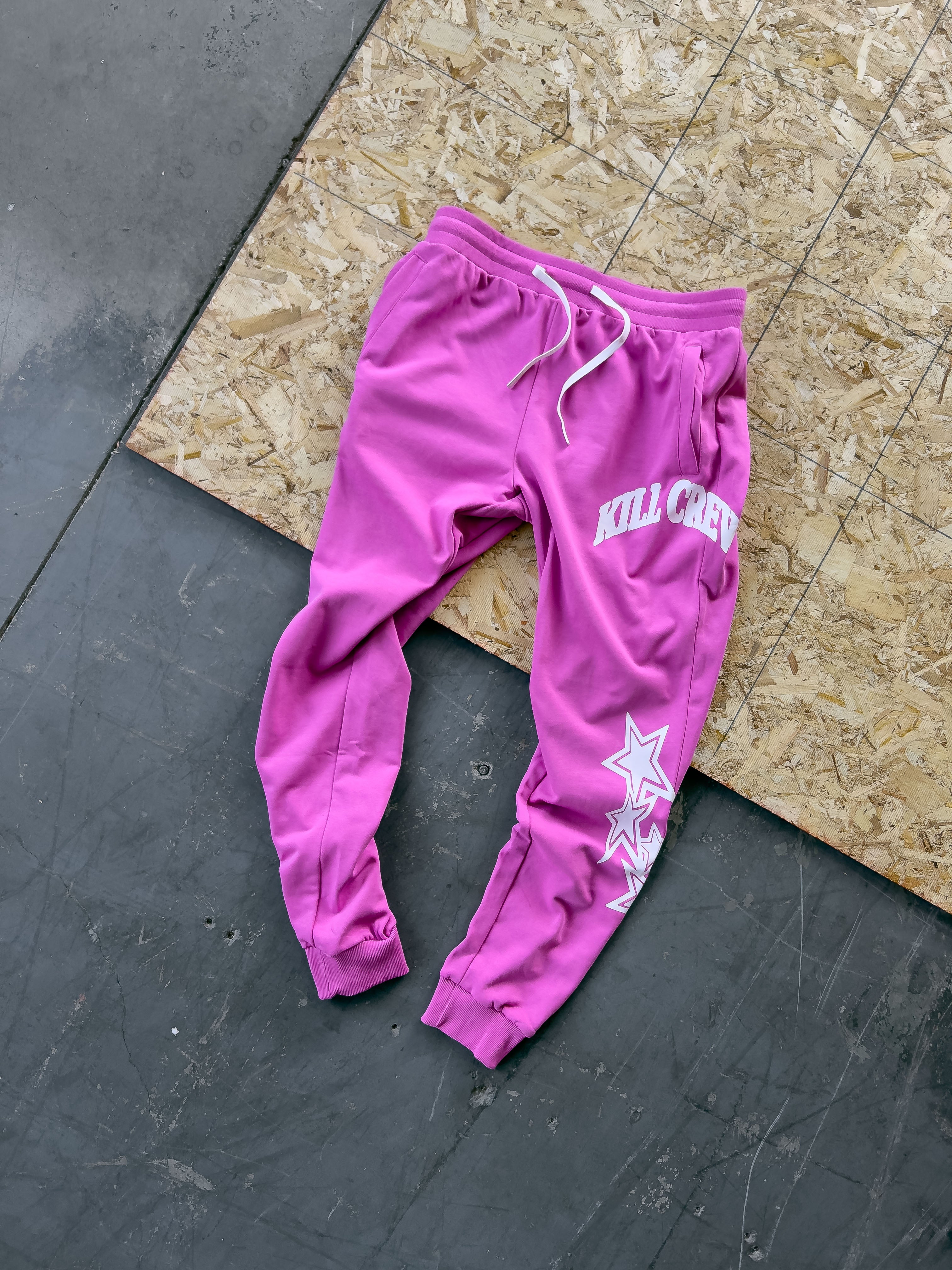 STAR BOY JOGGERS - PINK / WHITE