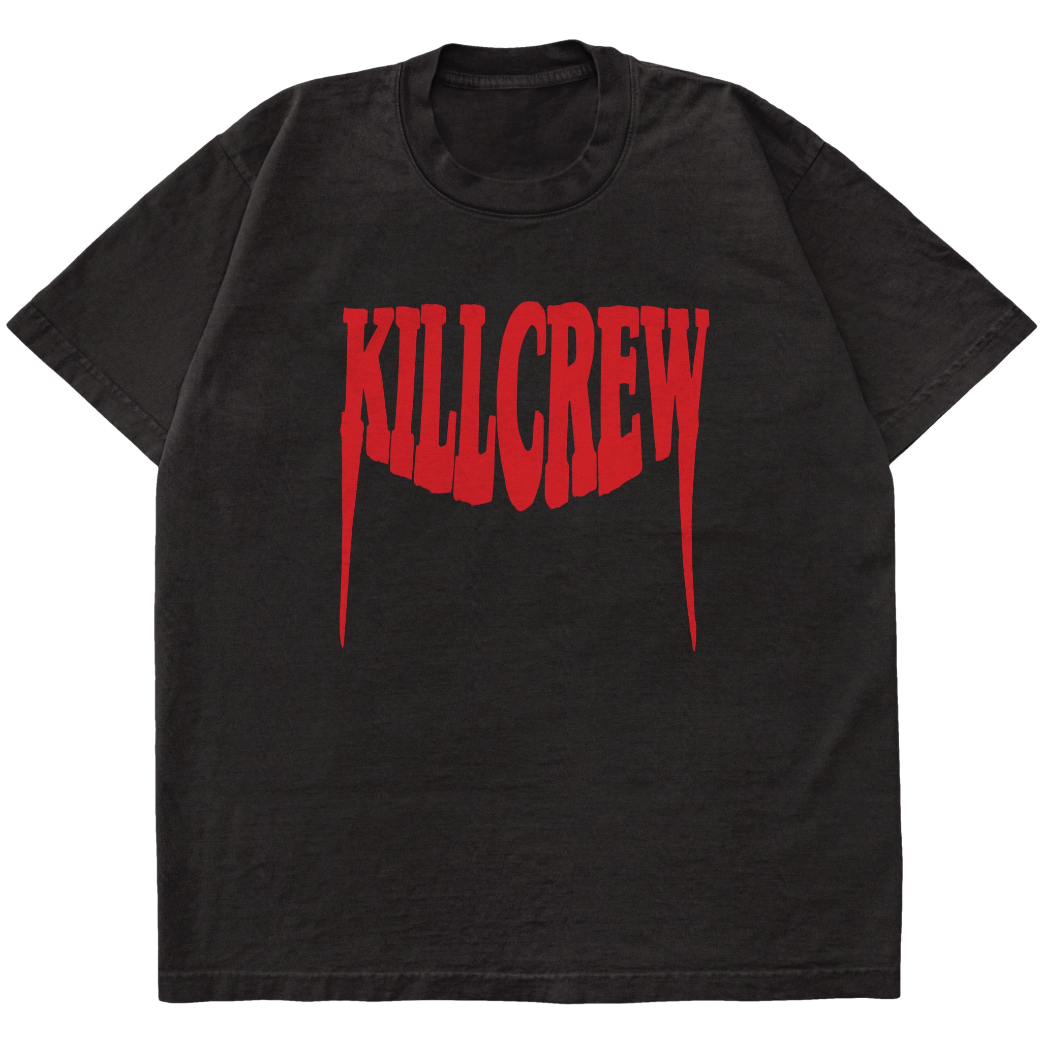 OVERSIZED FANGS T-SHIRT - BLACK / RED