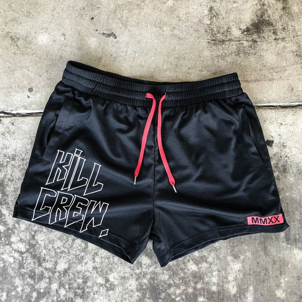 MUAY THAI SHORTS (MID THIGH CUT) - BLACK