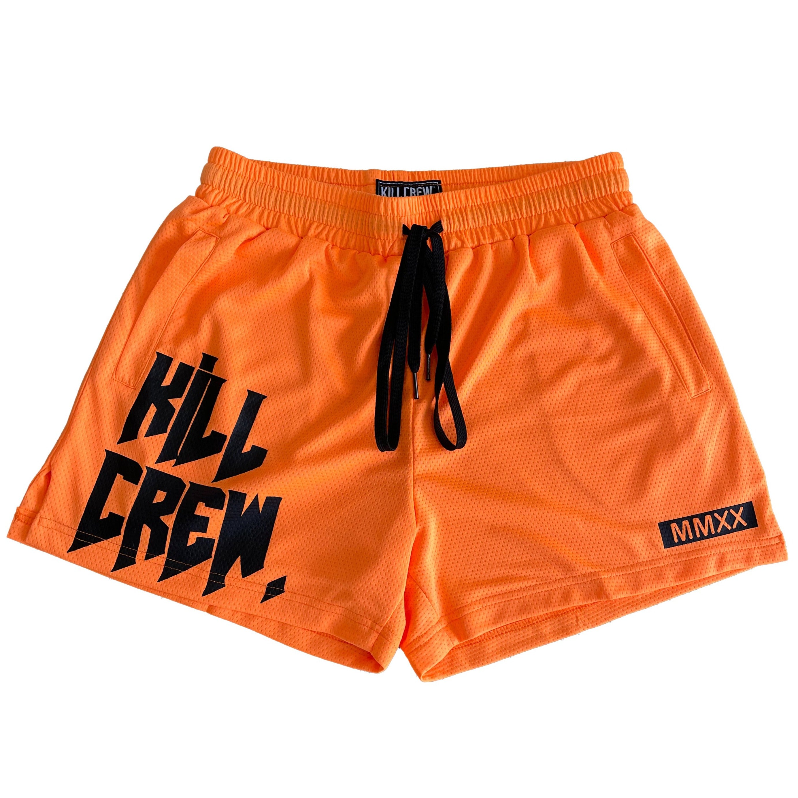 MUAY THAI SHORTS (MID THIGH CUT) - ORANGE