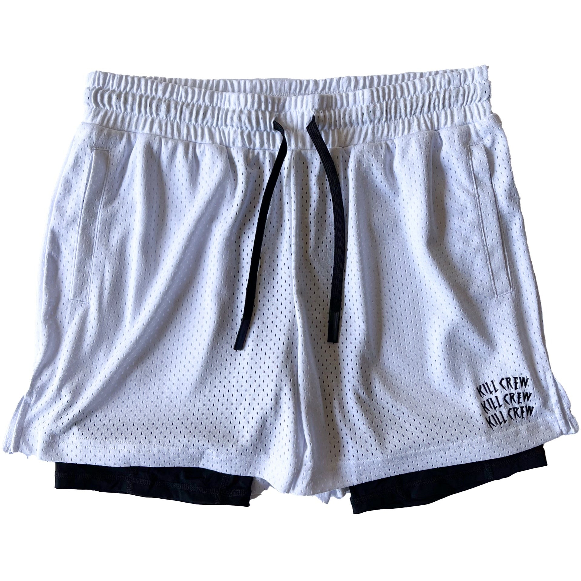 TRAINING SHORT WITH LINER - WHITE