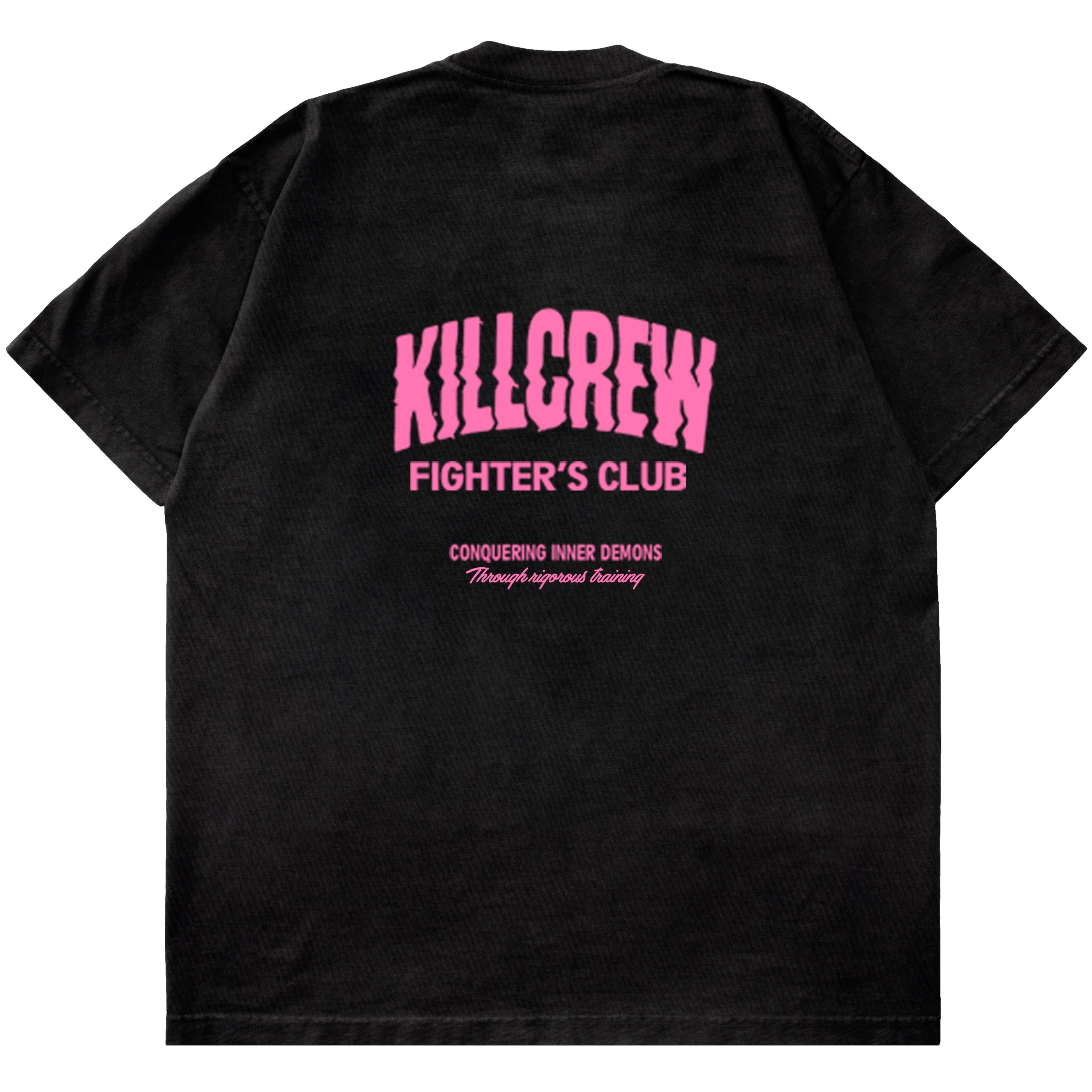 OVERSIZED RIGOROUS TRAINING T-SHIRT - BLACK / PINK