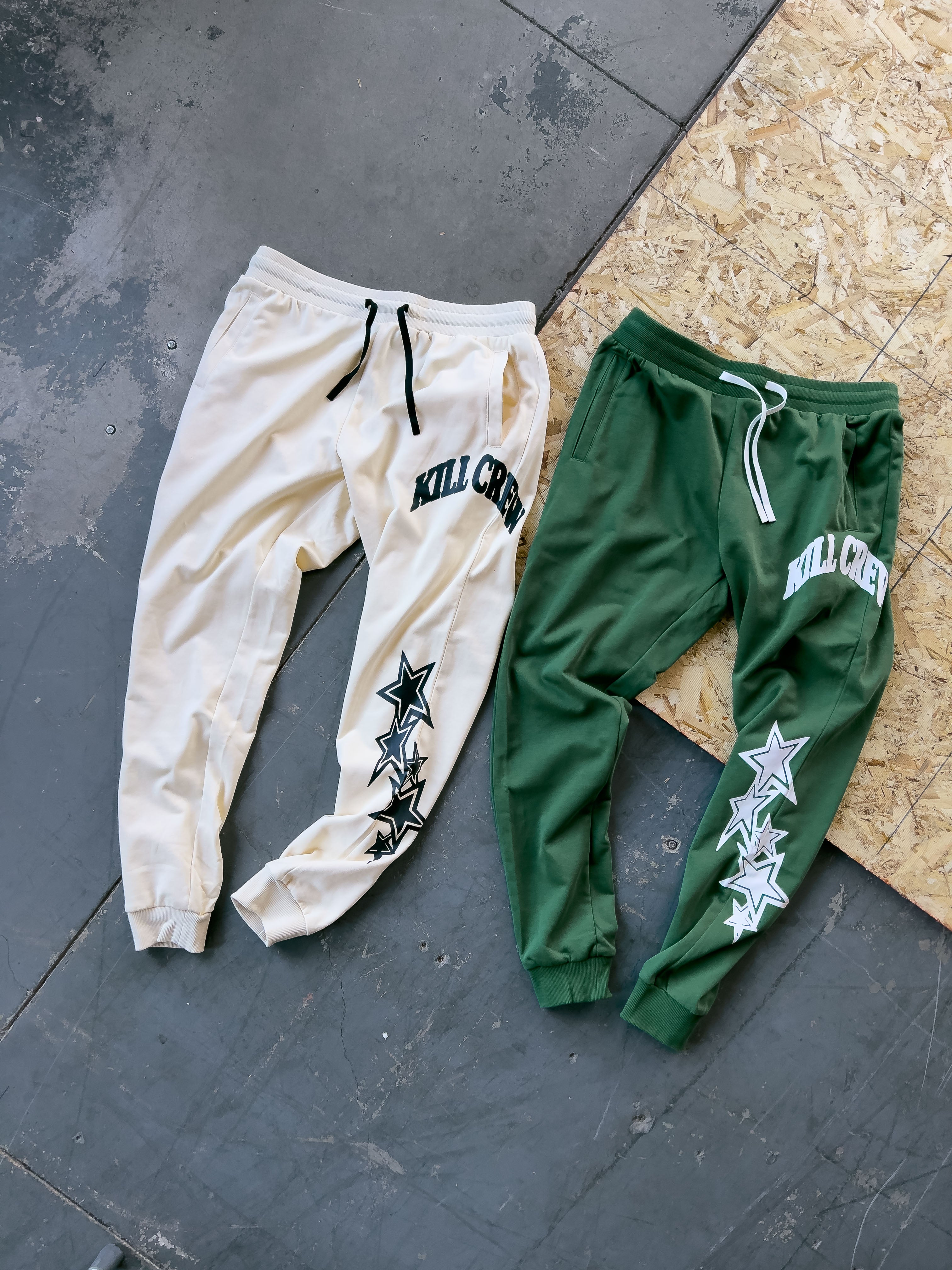 STAR BOY JOGGERS - CREAM / BLACK