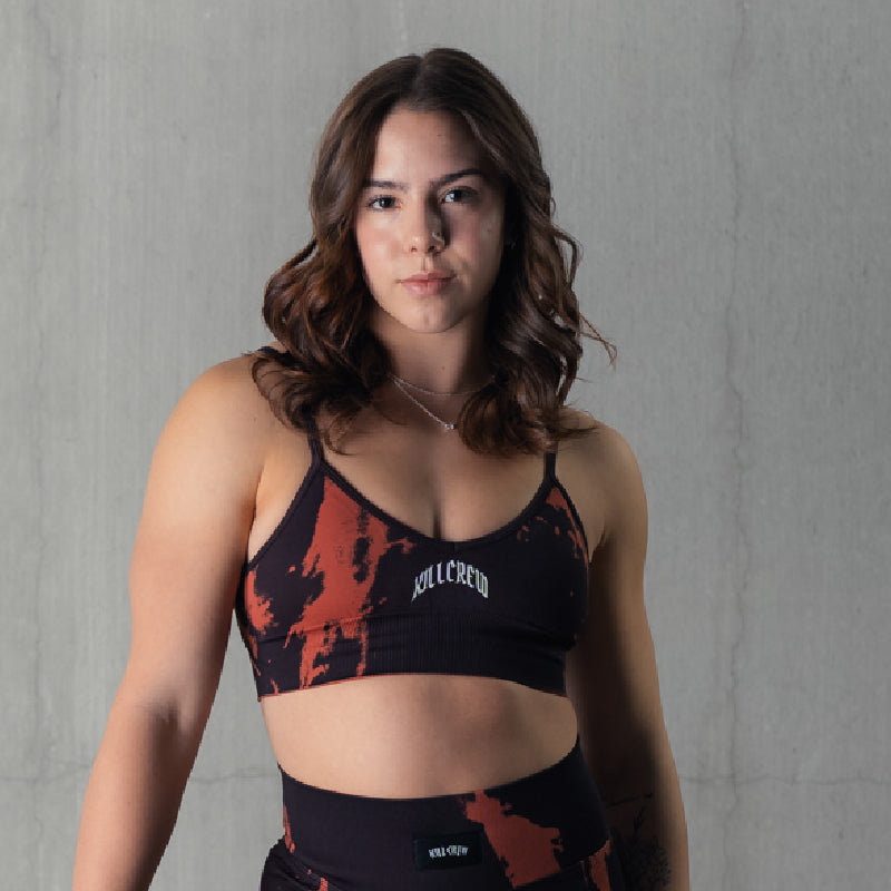 SPLATTER SPORTS BRA - BLACK / RED