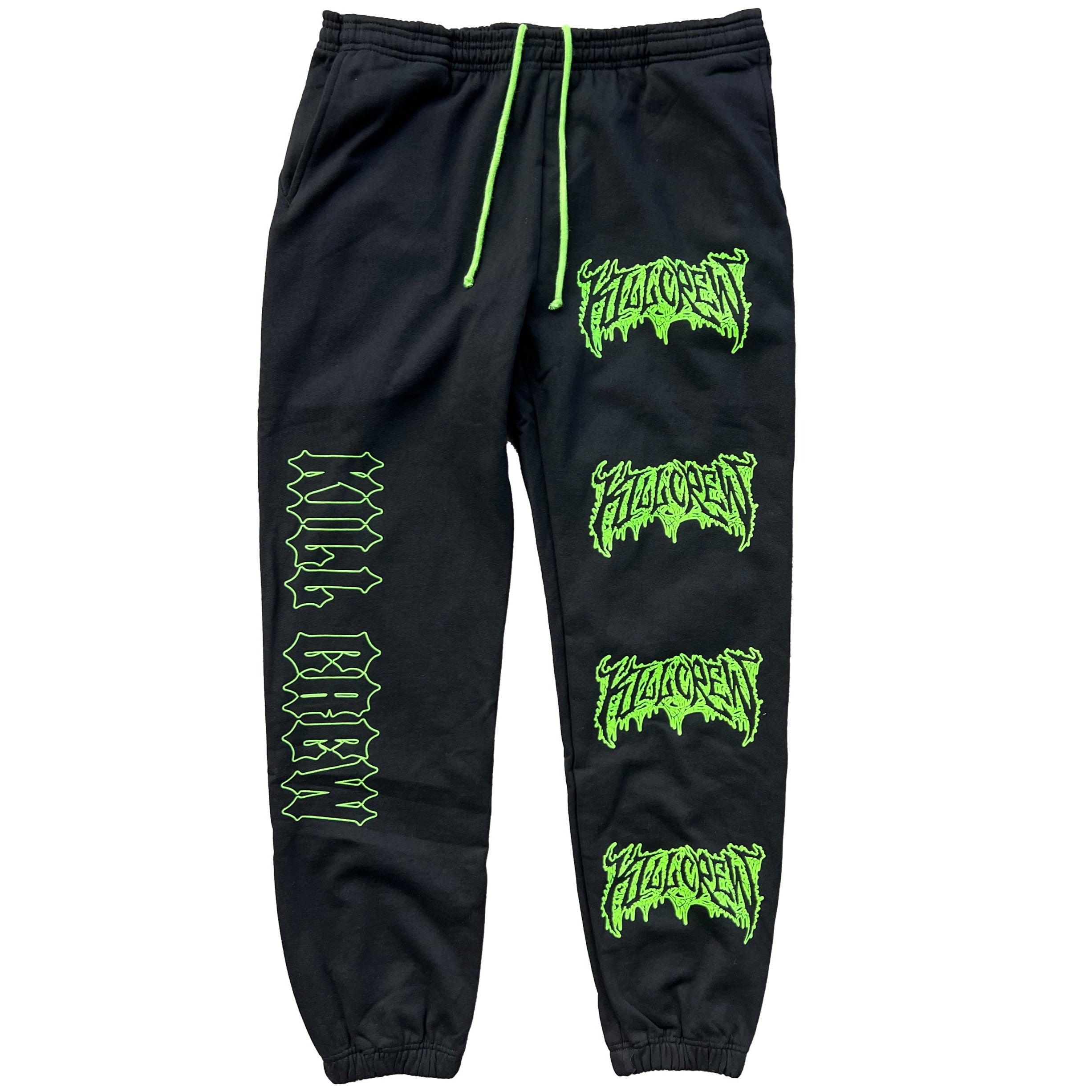 HEAVYWEIGHT LUX METAL SWEATPANTS - BLACK / GREEN