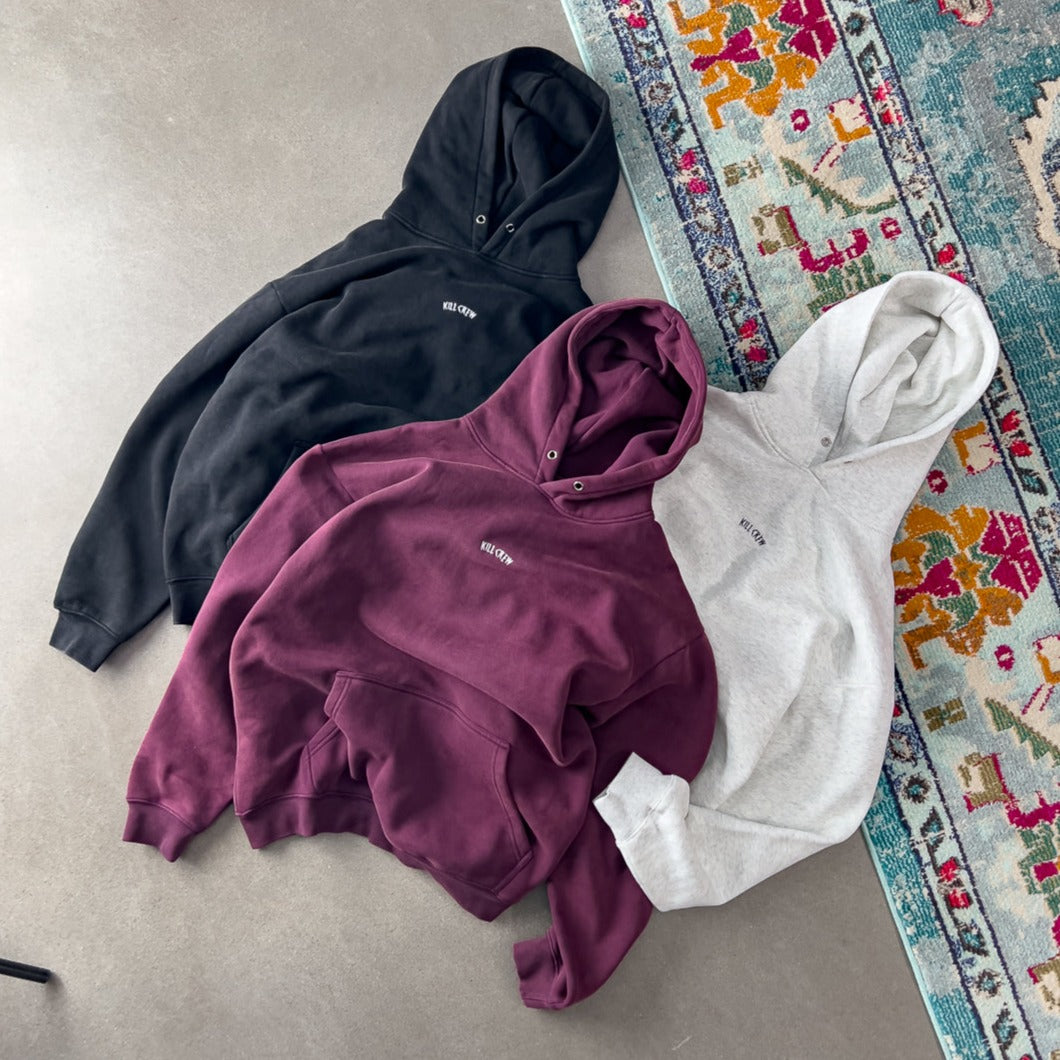 OVERSIZED LUX SIMPLE HOODIE - BURGUNDY