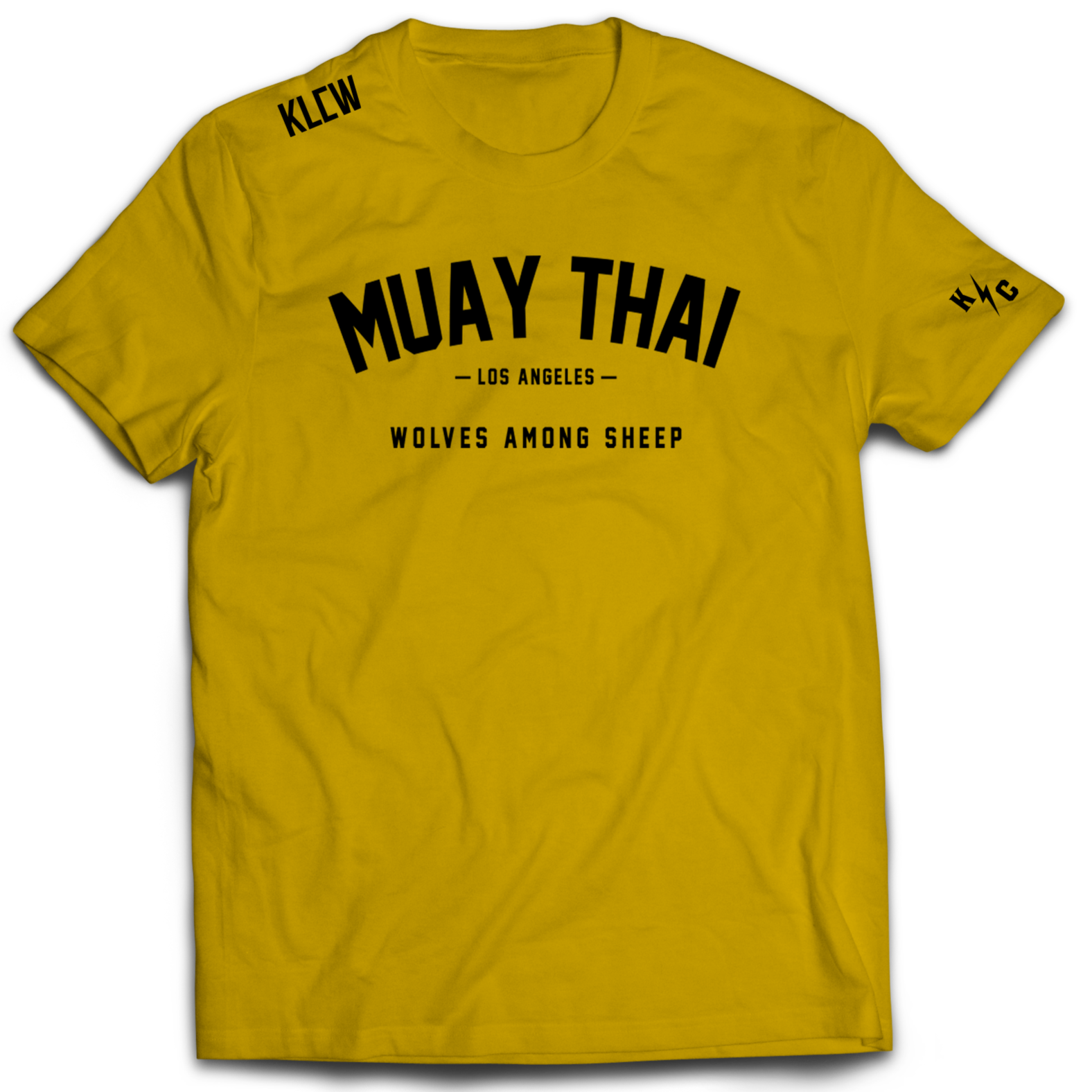 MUAY THAI WOLVES AMONG SHEEP T-SHIRT - MUSTARD