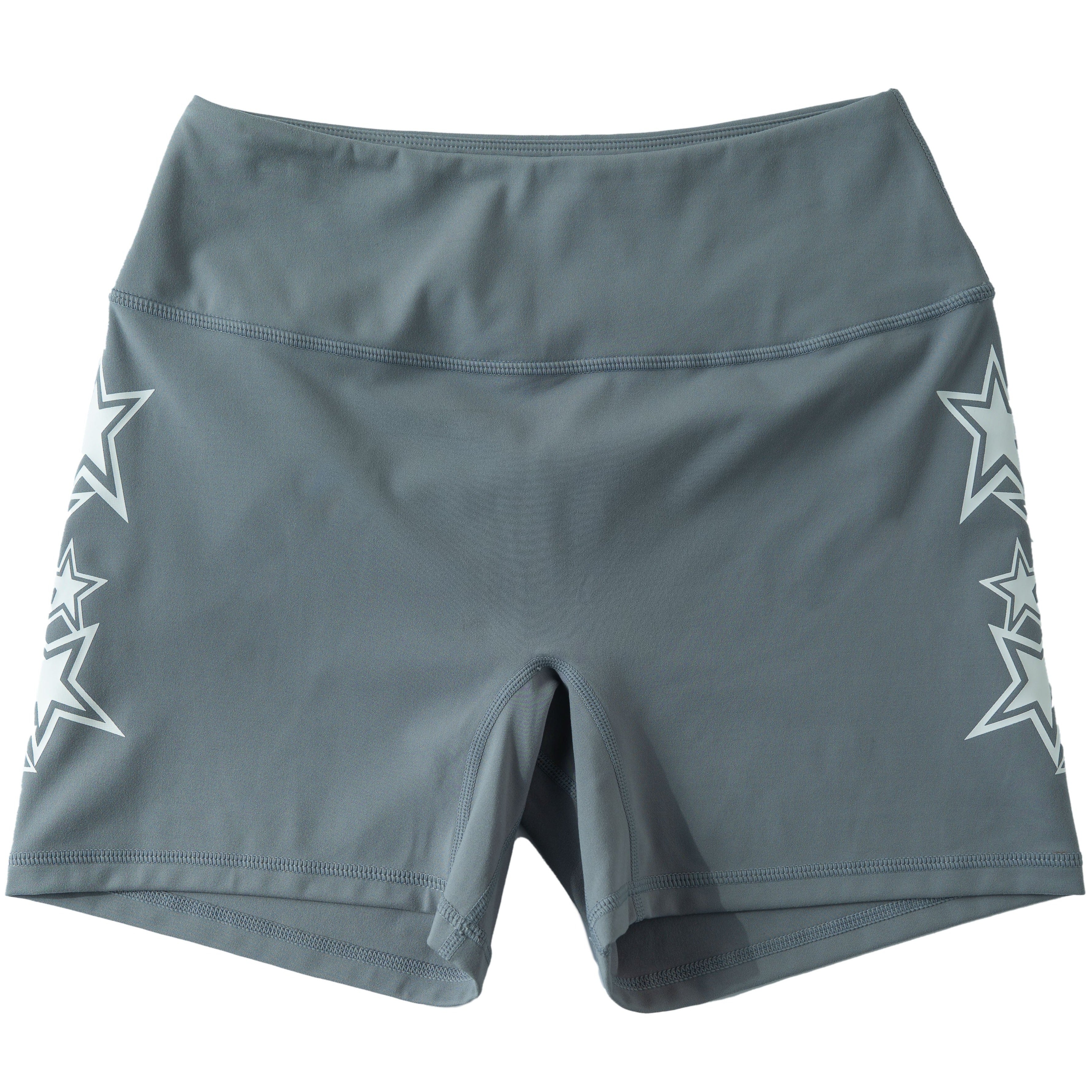 STAR BOY BIKER SHORTS - GREY / WHITE