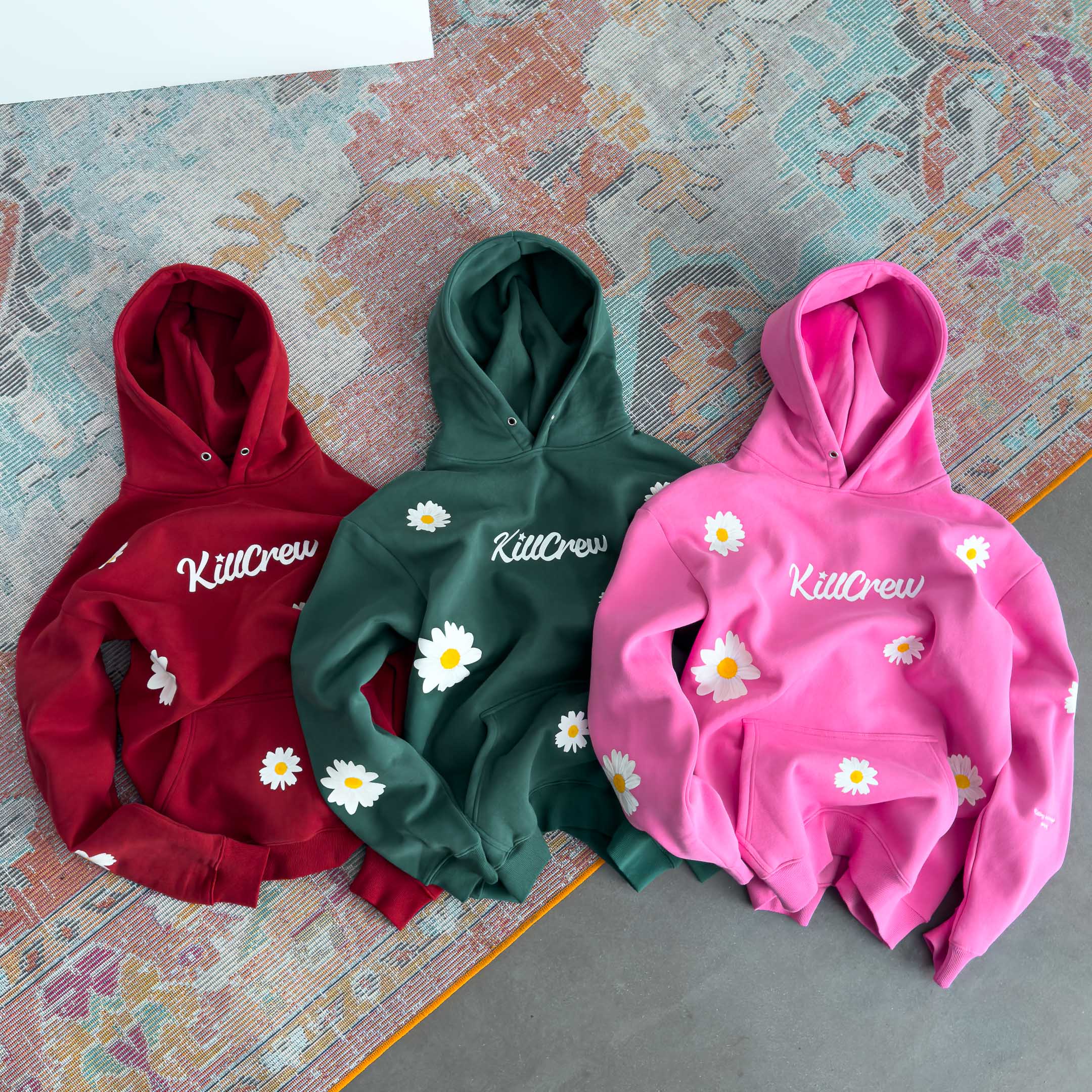 OVERSIZED LUX DAISY HOODIE - RED