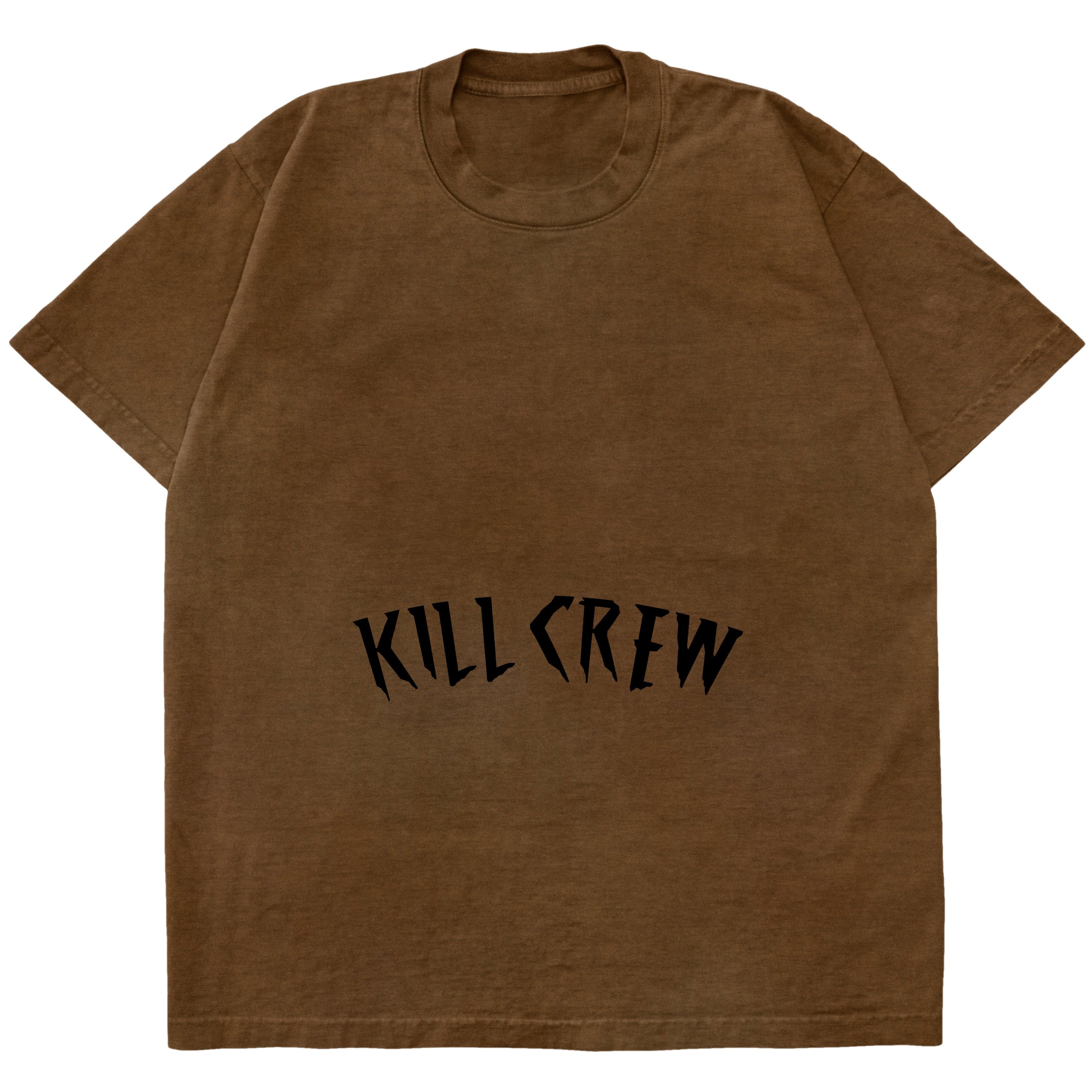 OVERSIZED LUX ACID WASH T-SHIRT - BROWN / BLACK