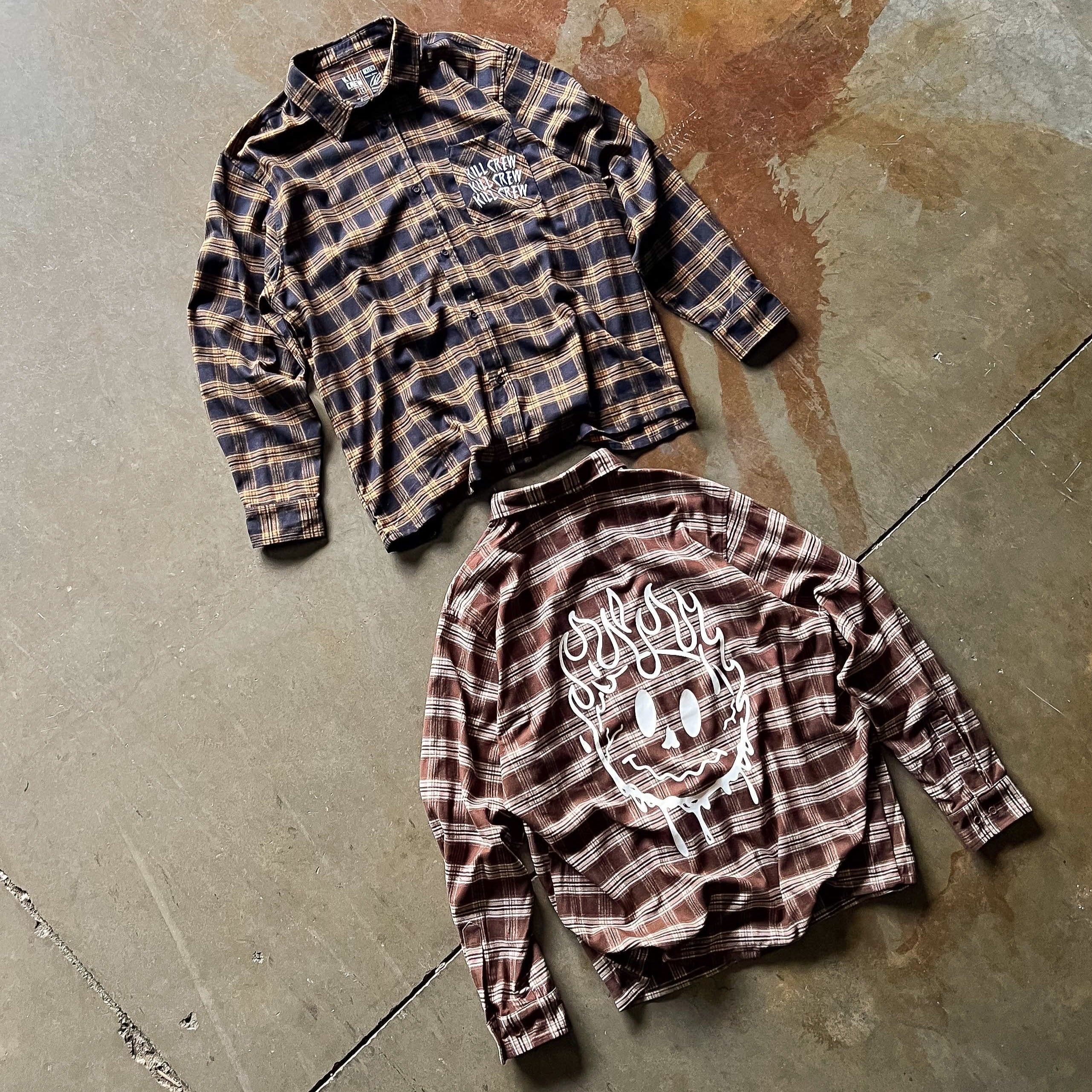 KILL CREW SMILEY FLANNEL - BROWN