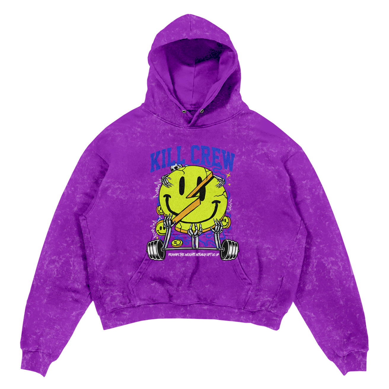 OVERSIZED LUX WEIGHTS LIFT US UP HOODIE - PURPLE