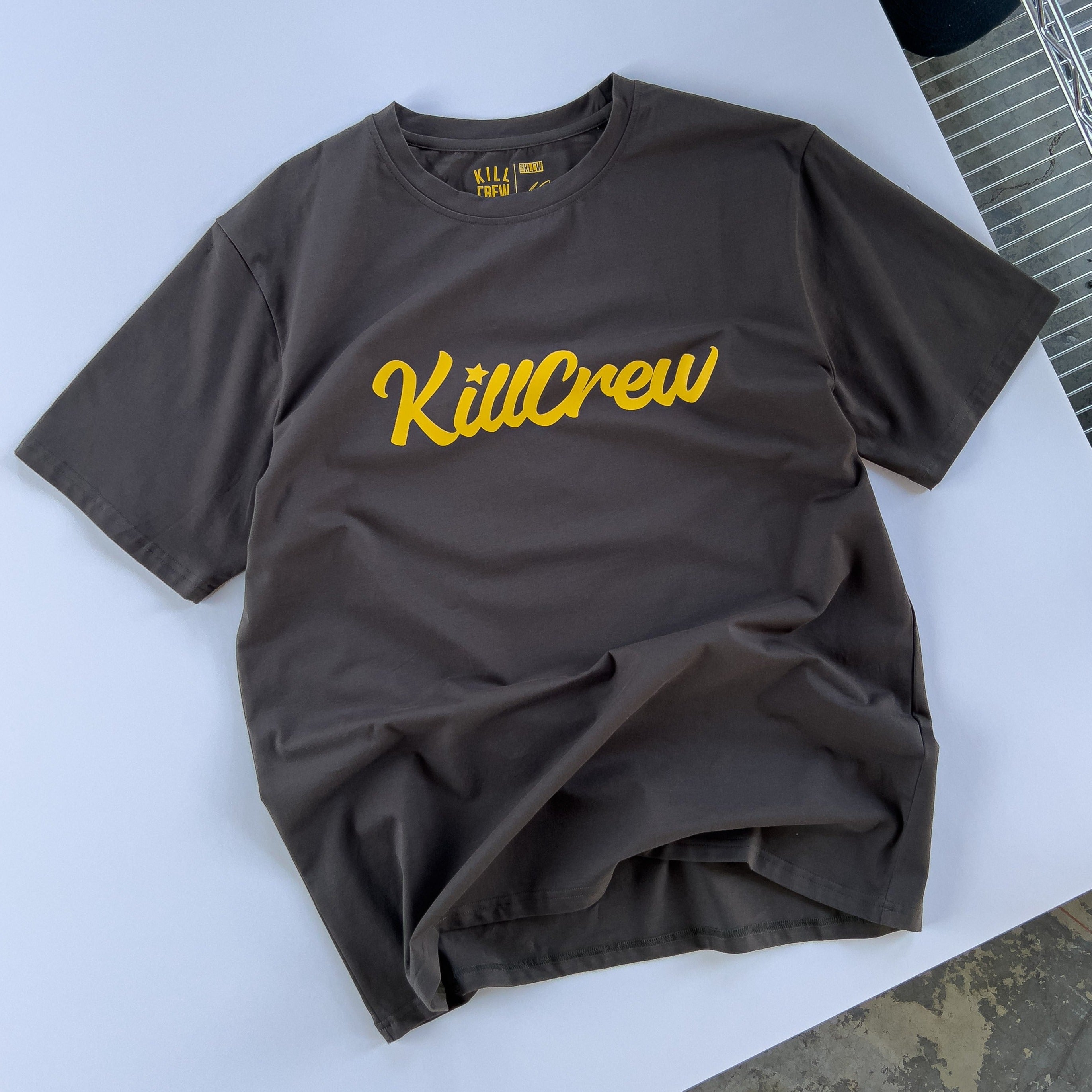 SCRIPT T-SHIRT - GREY / GOLD