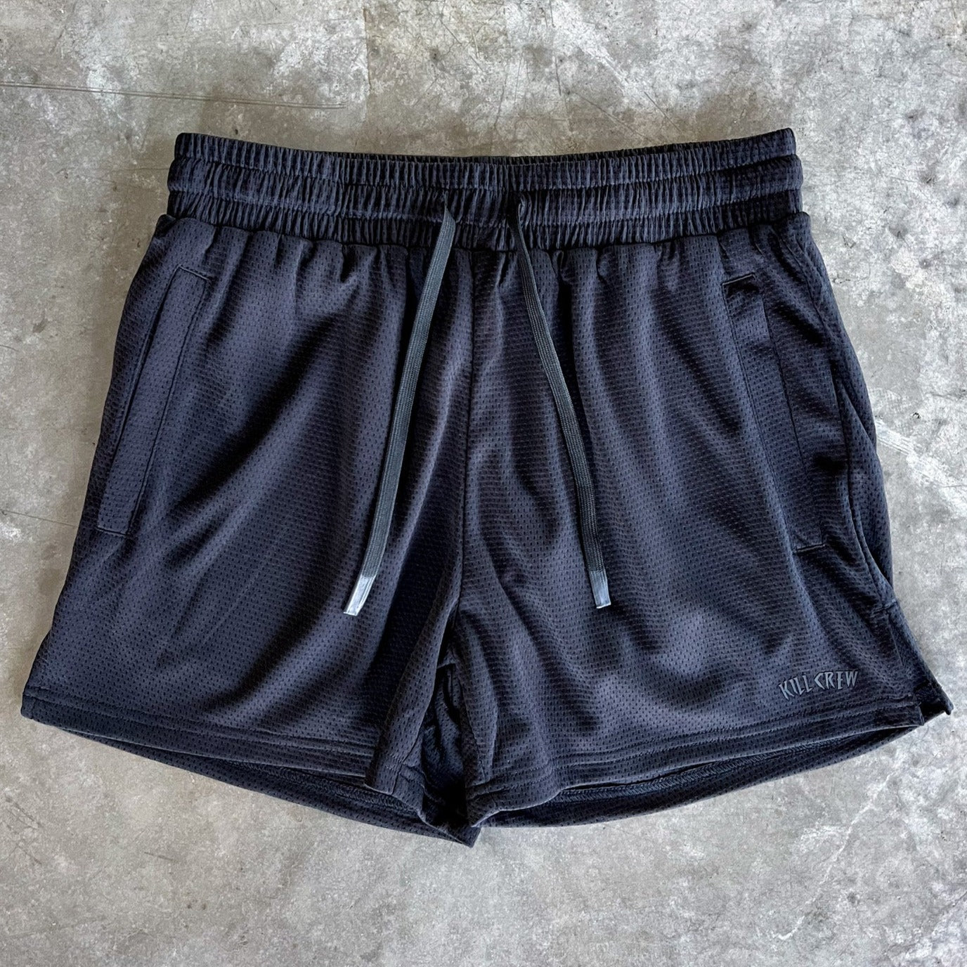 SIMPLE MUAY THAI SHORTS (MID THIGH CUT) - BLACKOUT