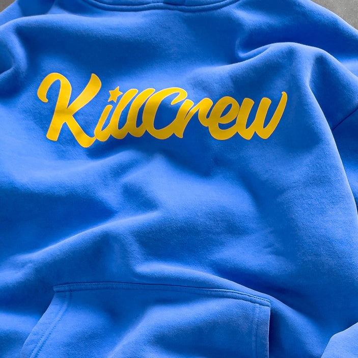 OVERSIZED LUX SCRIPT HOODIE - BLUE / GOLD